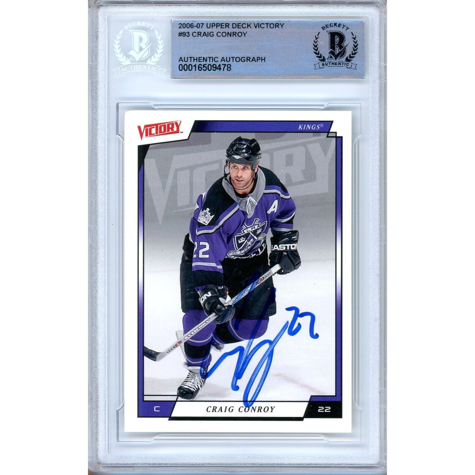 2006 Upper Deck Craig Conroy Los Angeles Kings Autographed Trading Card – Beckett BAS