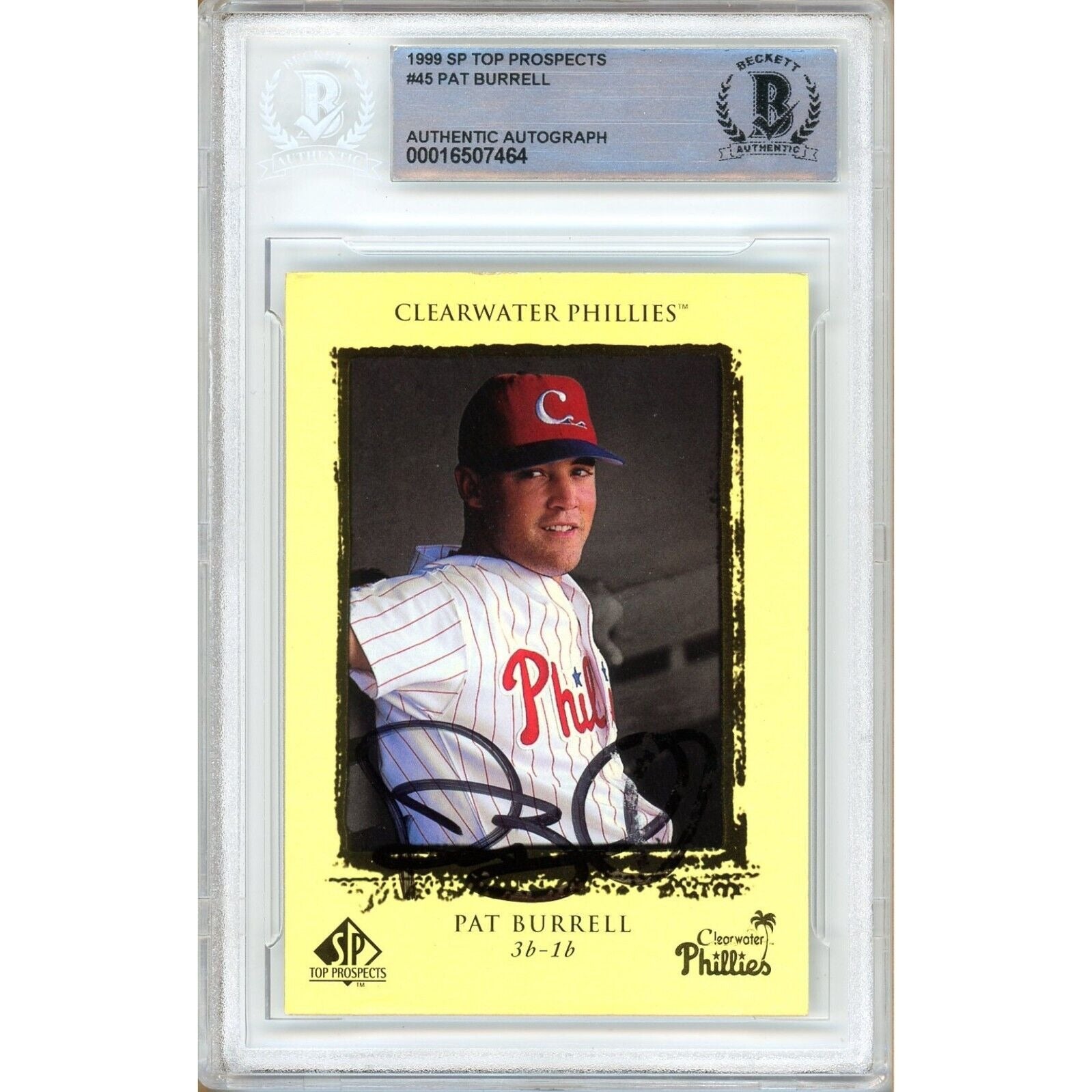 Pat Burrell Philadelphia Phillies autographed trading card – full view – Beckett COA