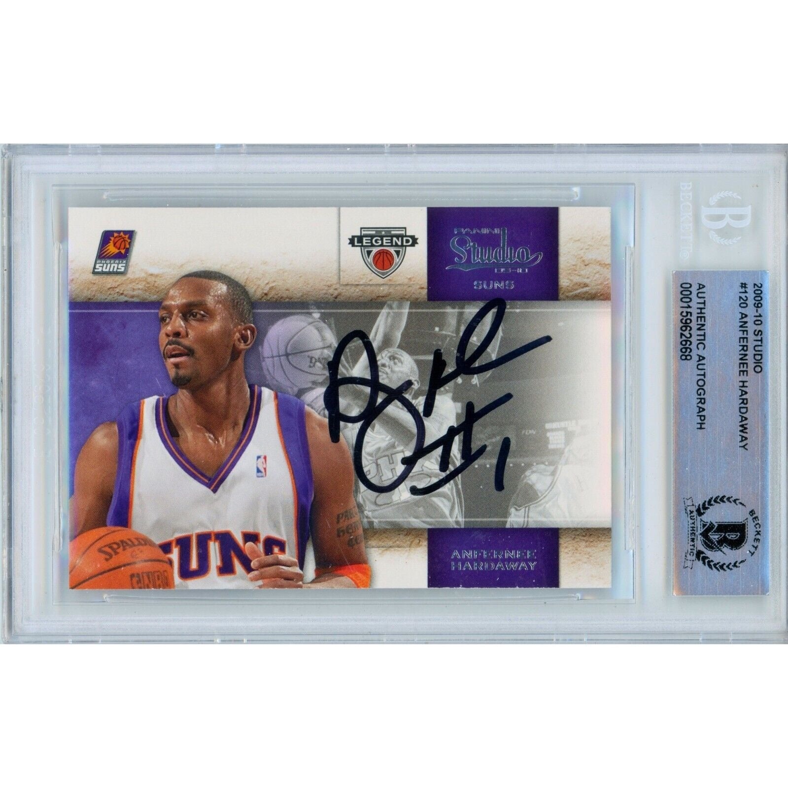 Penny Anfernee Hardaway Phoenix Suns autographed trading card – full view – Beckett COA