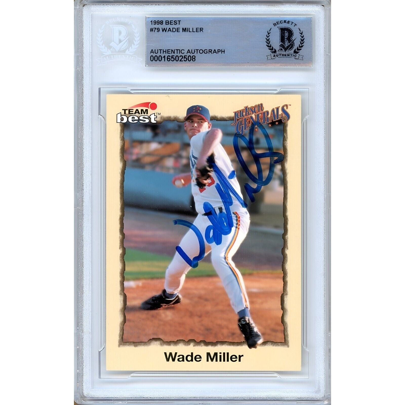 Wade Miller Houston Astros autographed trading card – full view – Beckett COA