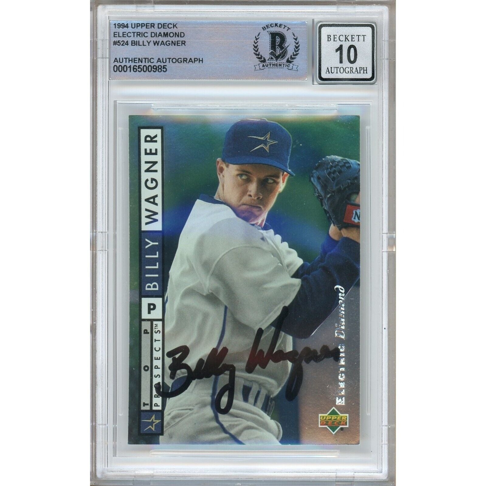 Billy Wagner Upper Deck Electric Diamond Autographed Trading Card Beckett BGS