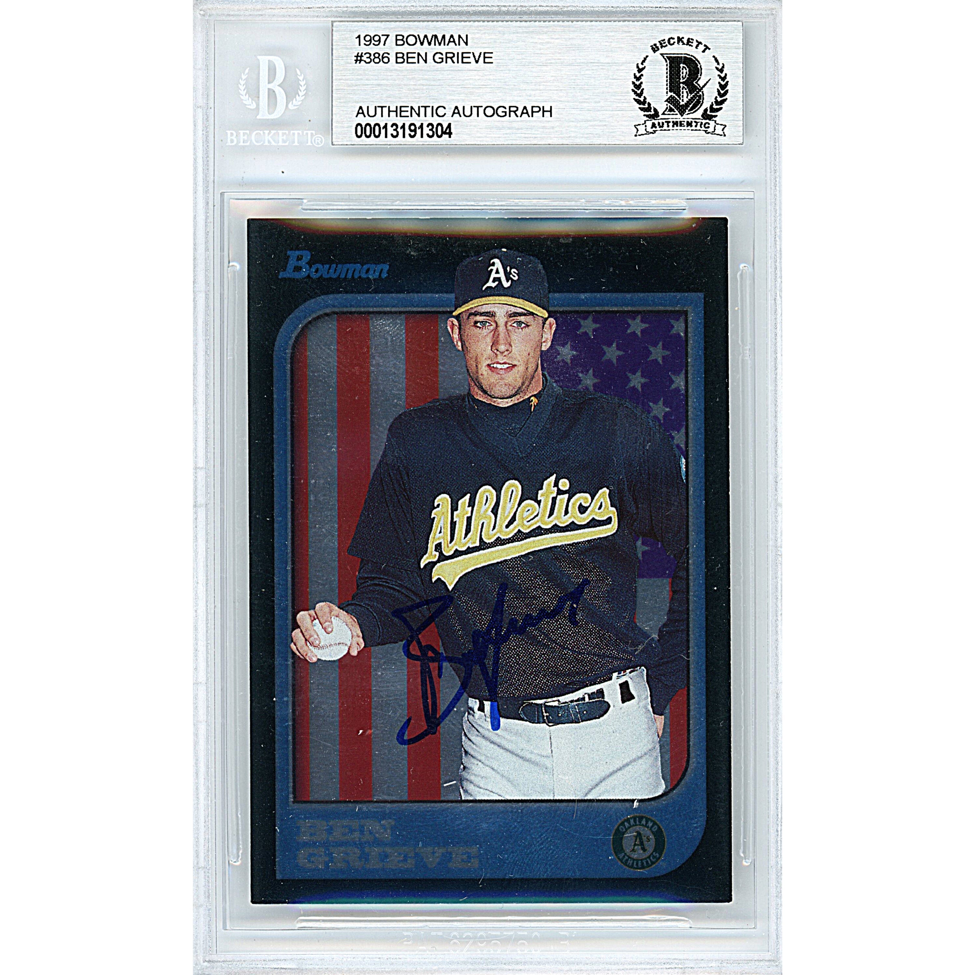 Ben Grieve Oakland Athletics Autographed Trading Card Beckett BGS