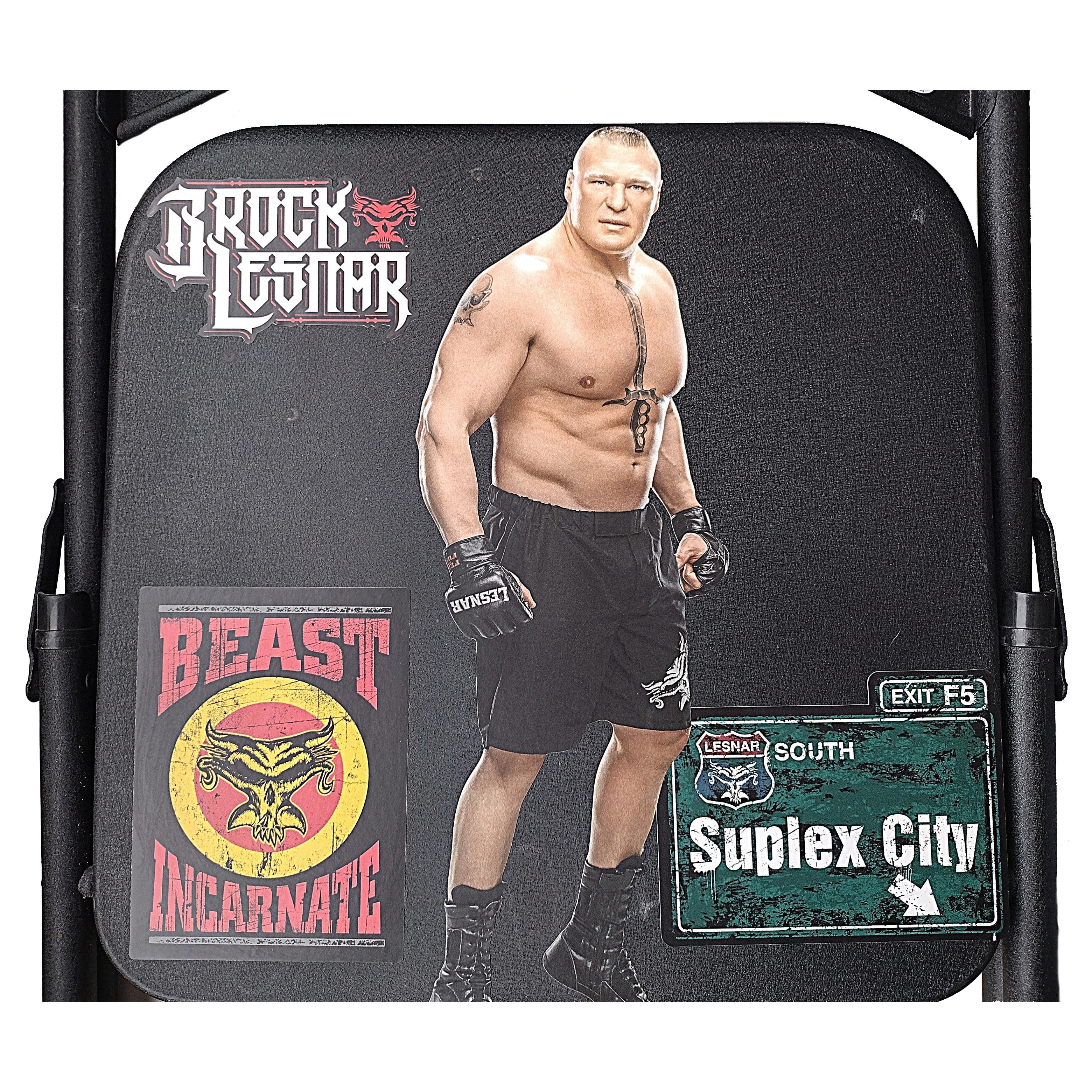 Brock Lesnar Autographed Steel Folding Auto Photo JSA