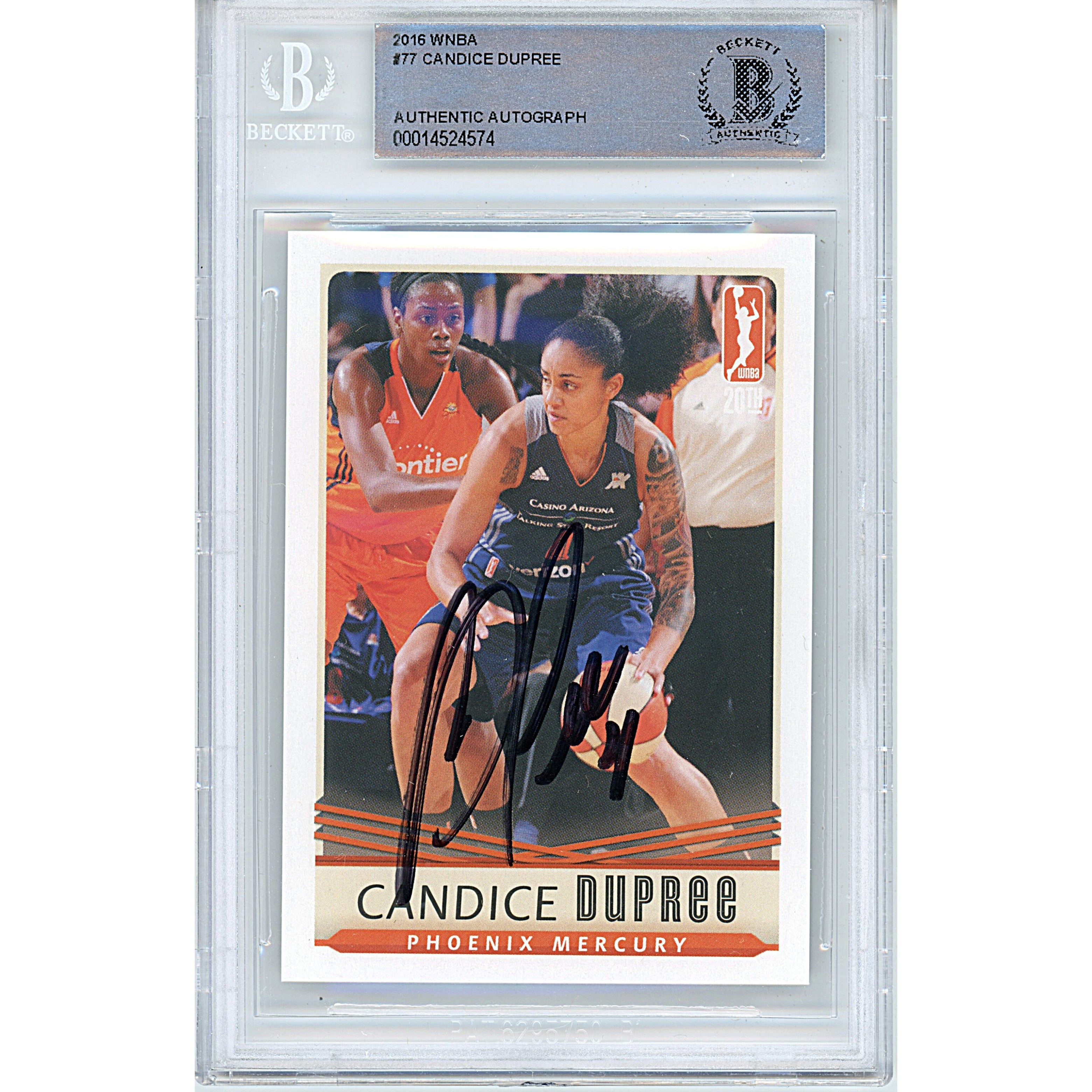 Candice Dupree Phoenix Mercury Autographed Trading Card Beckett BAS