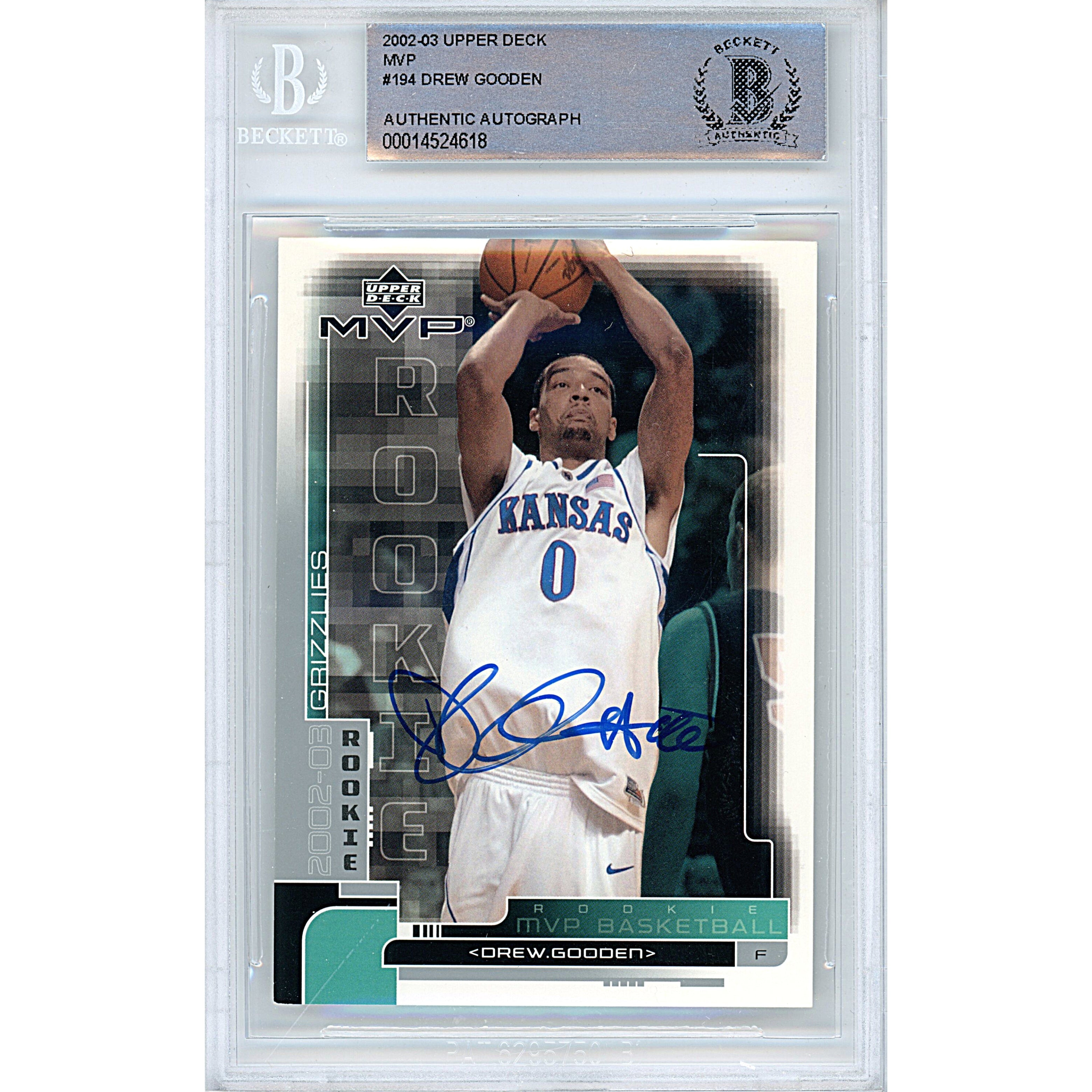 Drew Gooden Upper Deck Autographed Trading Card Beckett BGS