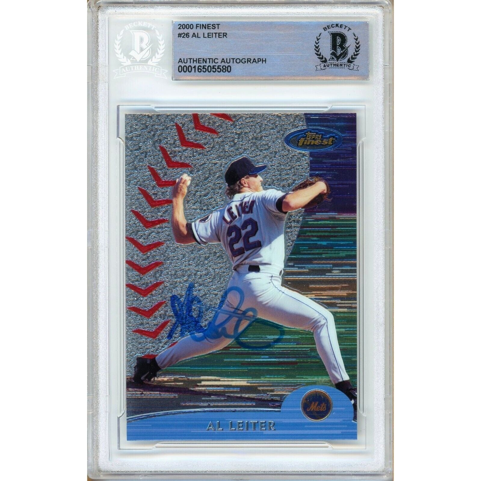 2000 Topps Al Leiter New York Mets Autographed Trading Card – Beckett BAS