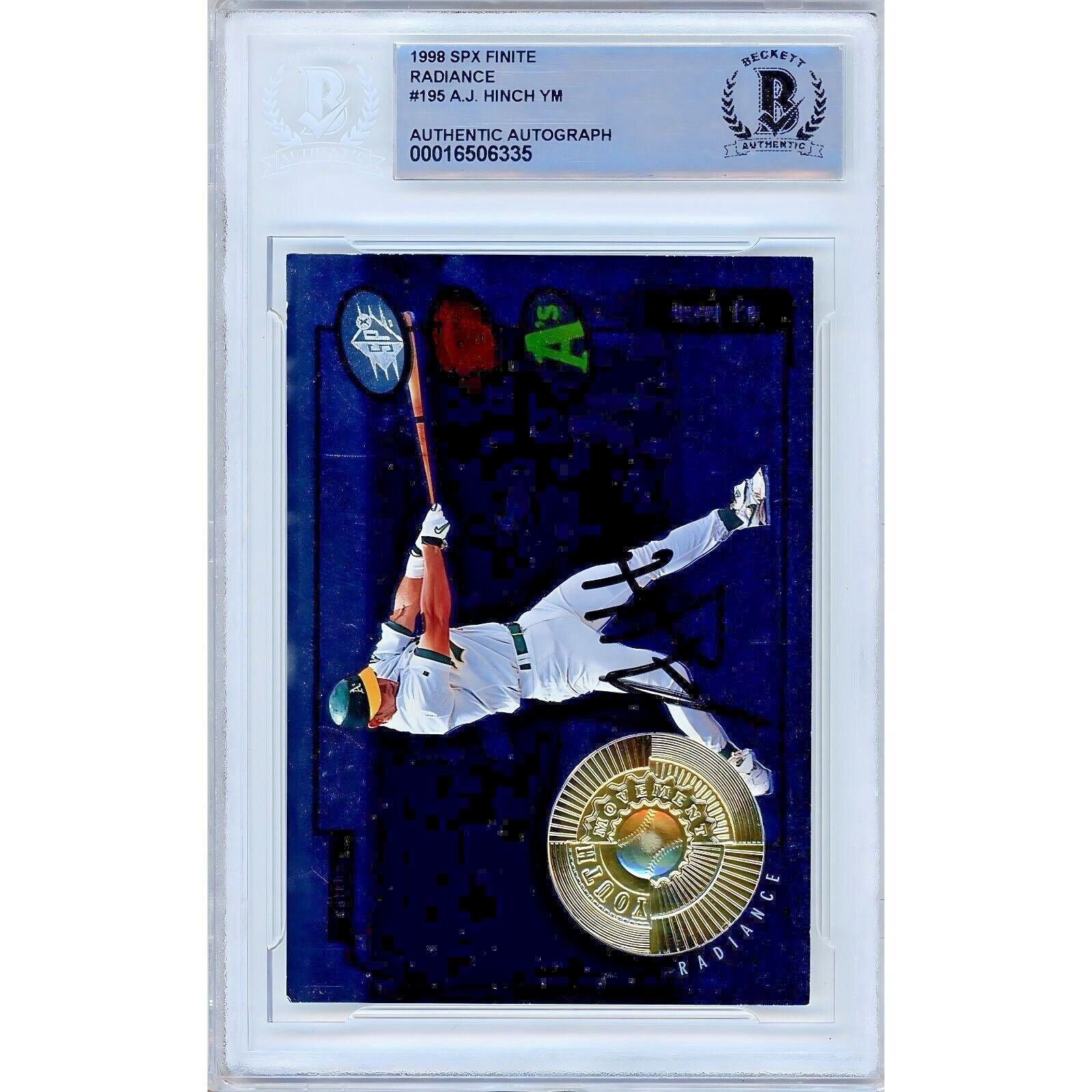 1998 #195 AJ Hinch Oakland Athletics Signed Trading Card – Beckett BAS