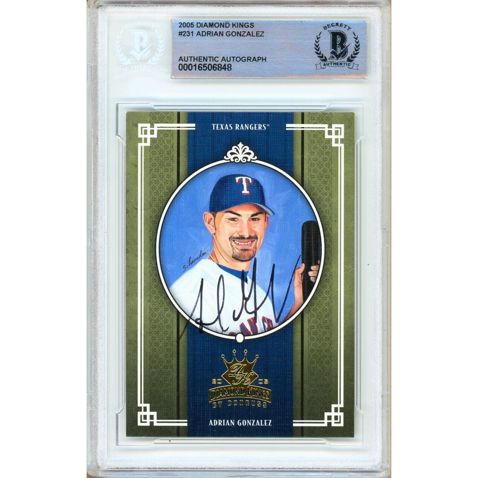 Adrian Gonzalez Donruss Diamond Kings Autographed Trading Card Beckett BAS