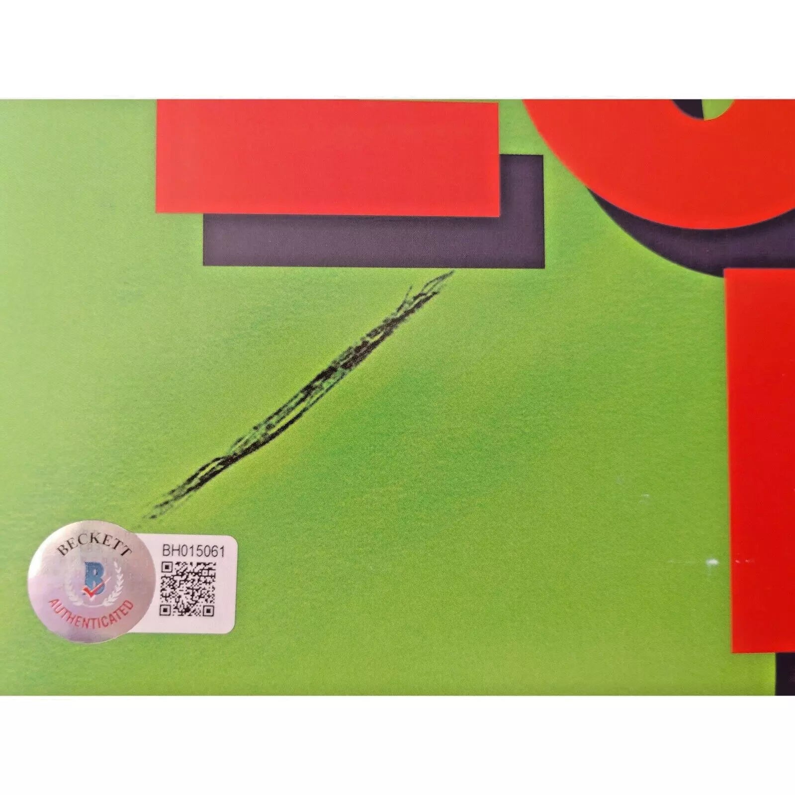 Elvis Costello auto microphone – authentication sticker – Beckett COA