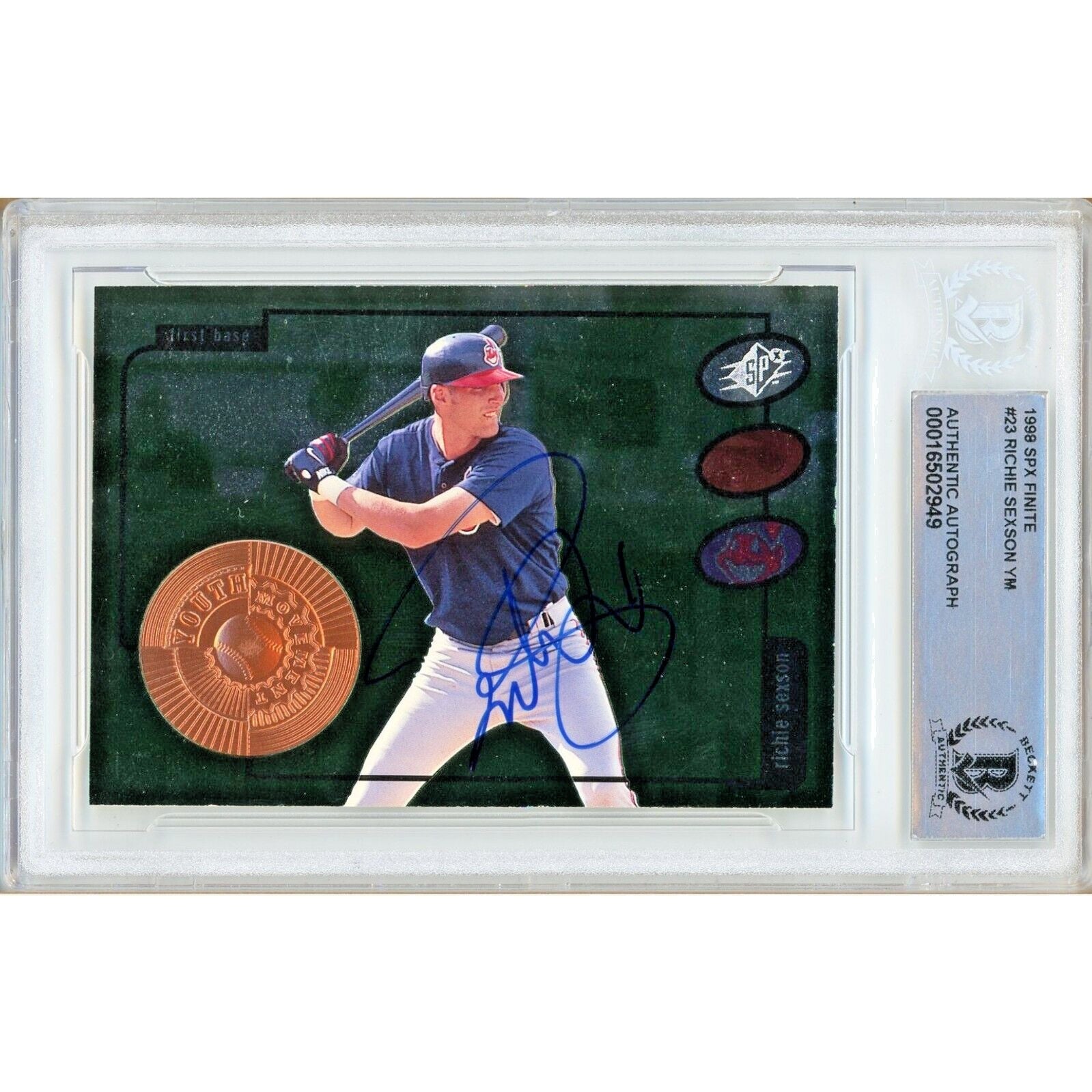 Richie Sexson Cleveland Indians autographed trading card – full view – Beckett COA