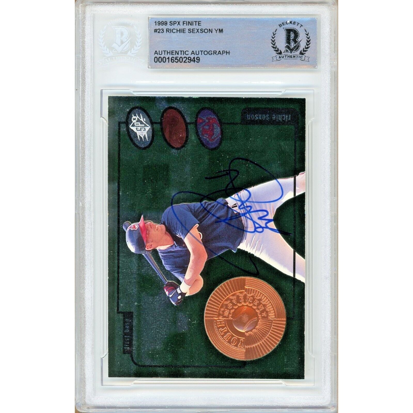 Richie Sexson Cleveland Indians signed trading card – signature close-up – Beckett COA