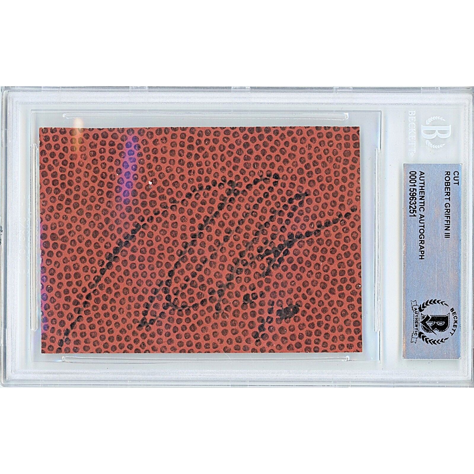 Robert Griffin Iii Washington Commanders autographed trading card – full view – Beckett COA