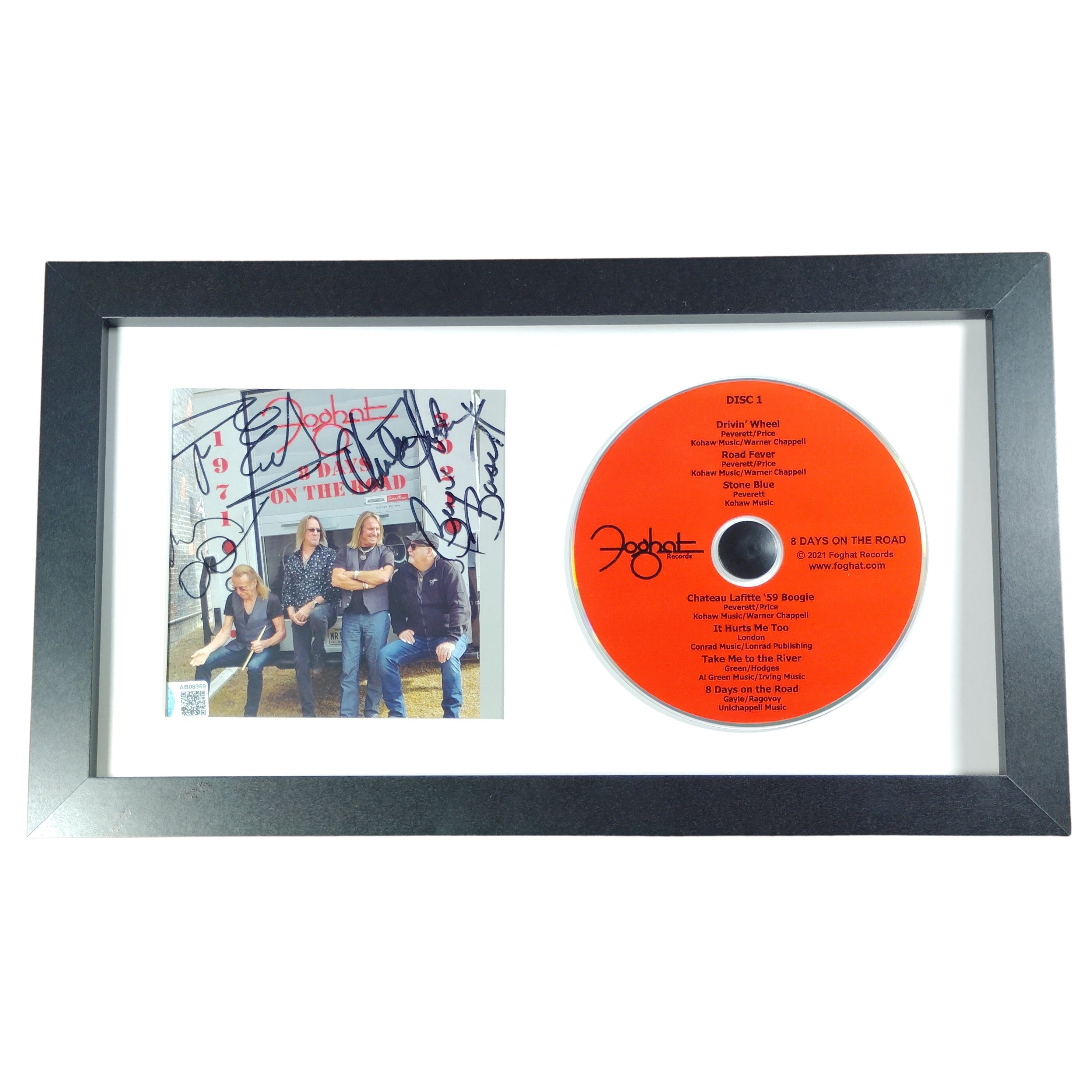 Foghat Band auto photo – authentication sticker – Beckett COA