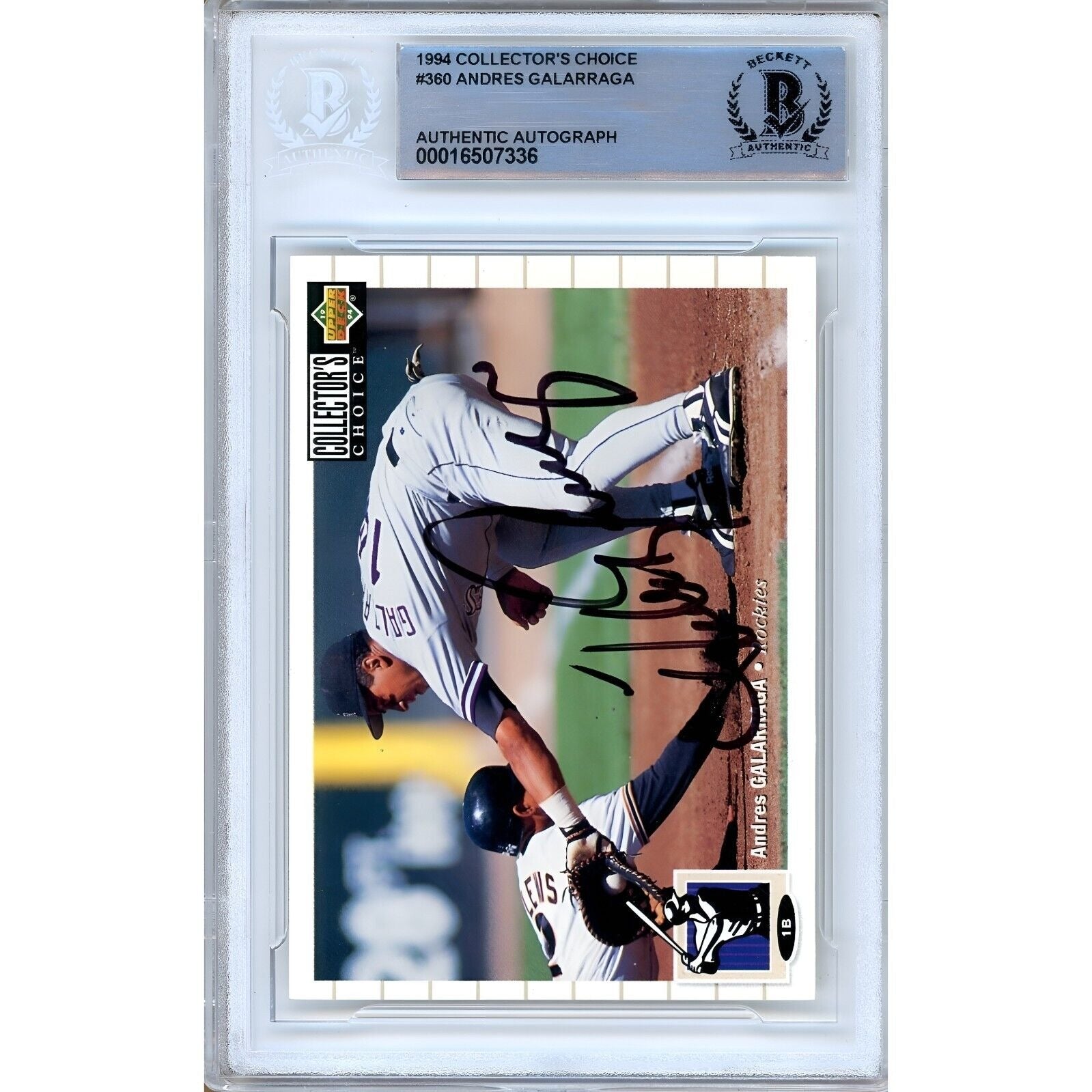 1994 Andres Galarraga Colorado Rockies Signed Trading Card – Beckett BAS
