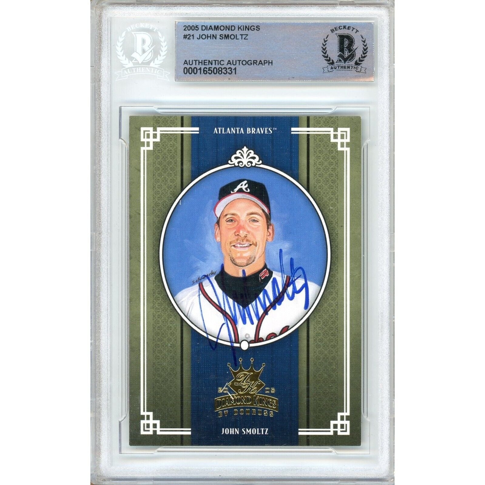 2005 Donruss John Smoltz Atlanta John Smoltz Atlanta Braves Signed Trading Card – Beckett BAS