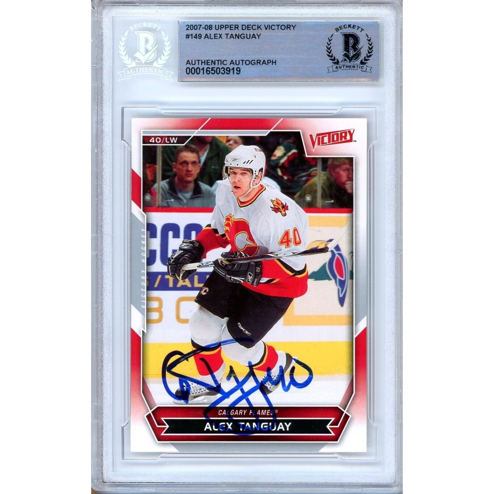 2007 Upper Deck Alex Tanguay Calgary Flames Autographed Trading Card – Beckett BAS