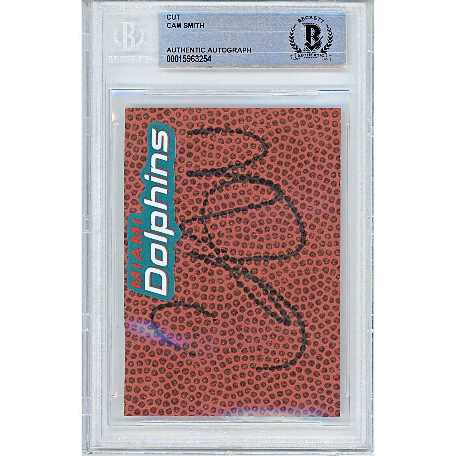 Cam Smith Miami Dolphins Signed Cut – Beckett BAS