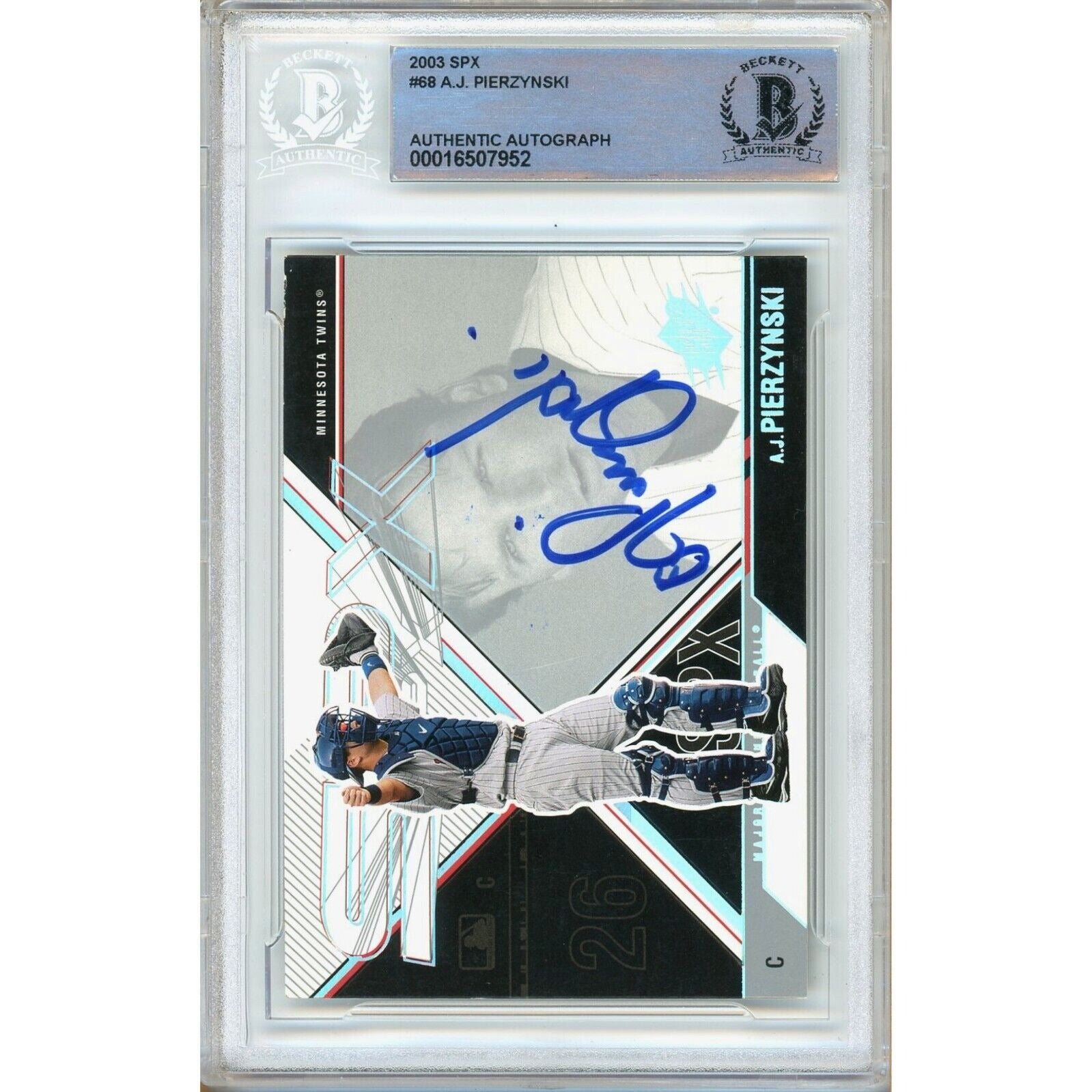 2003 Upper Deck AJ Pierzynski Minnesota Twins Signed Trading Card – Beckett BAS