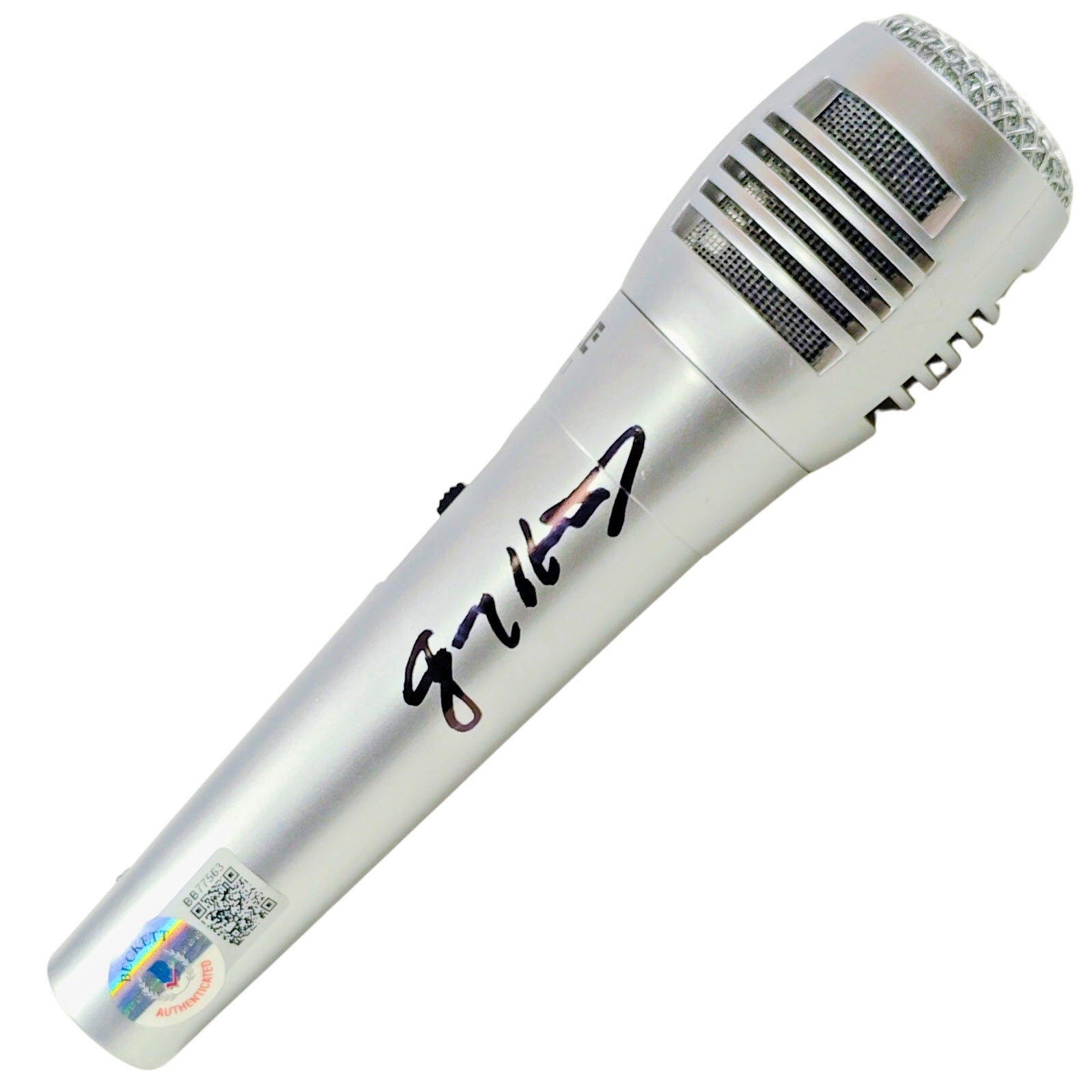 Jimmy Hart Autographed Microphone Photo Beckett BAS