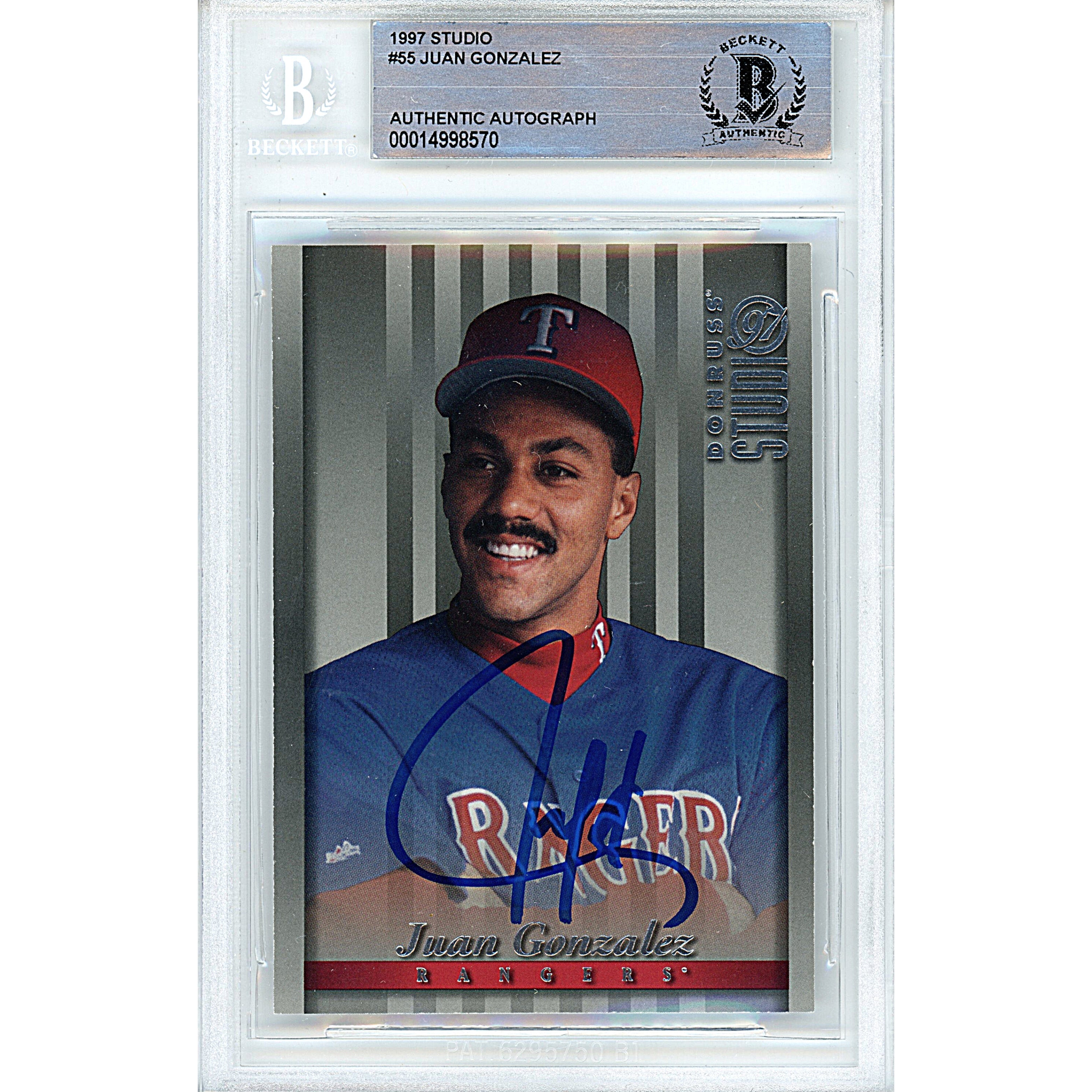 Juan Gonzalez Donruss Studio Autographed Trading Card Beckett BGS