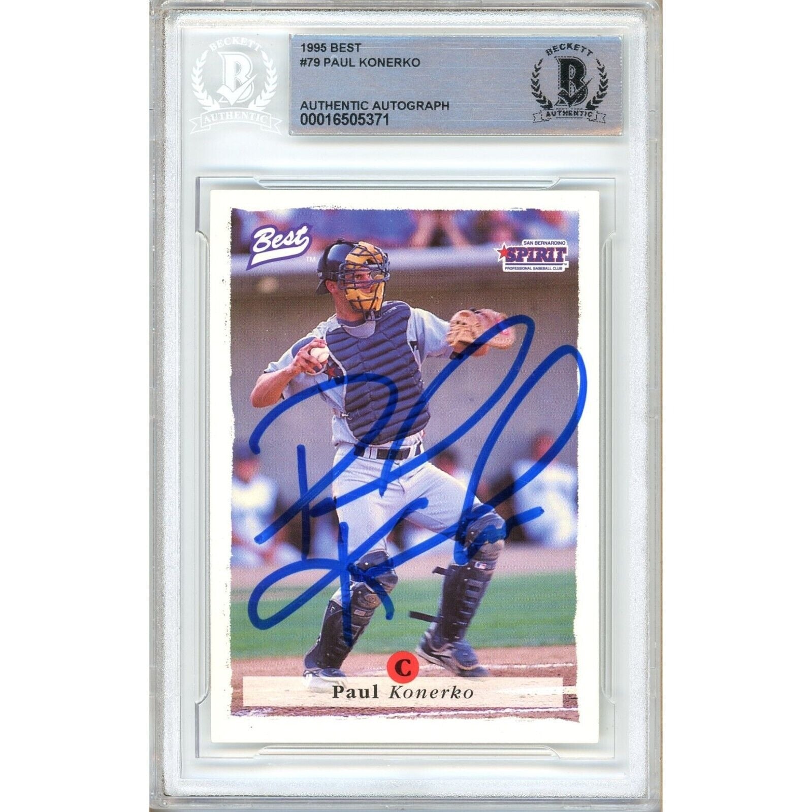 Paul Konerko Los Angeles Dodgers autographed trading card – full view – Beckett COA