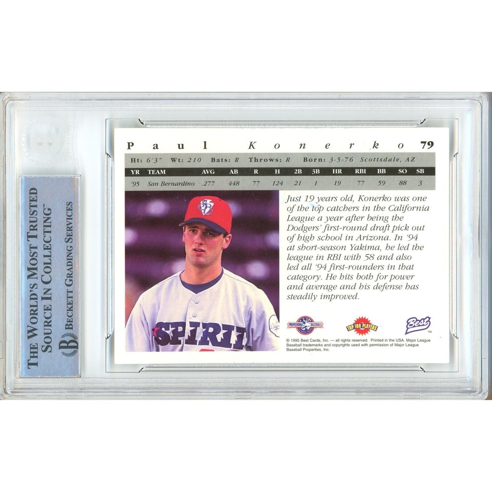 Paul Konerko Los Angeles Dodgers signed trading card – signature close-up – Beckett COA