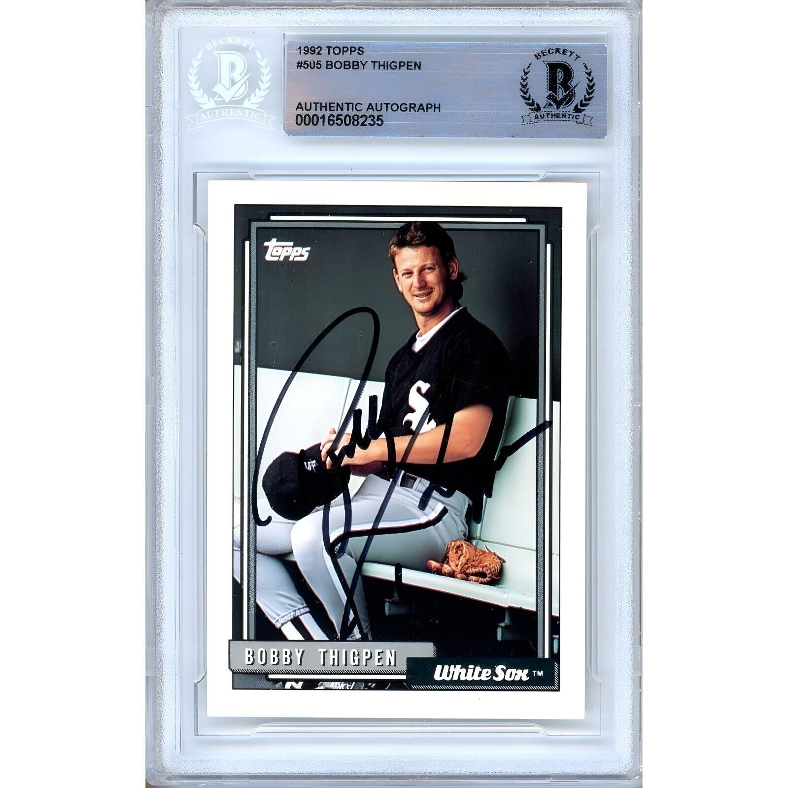 1992 Topps Bobby Thigpen Chicago White Sox Autographed Trading Card – Beckett BAS