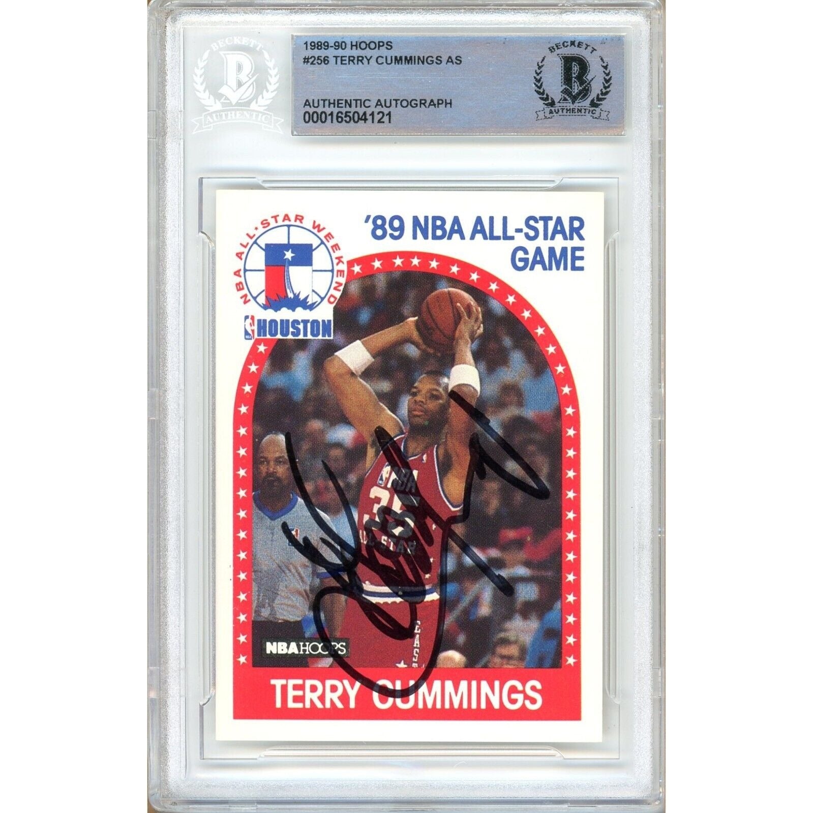 Terry Cummings San Antonio Spurs autographed trading card – full view – Beckett COA