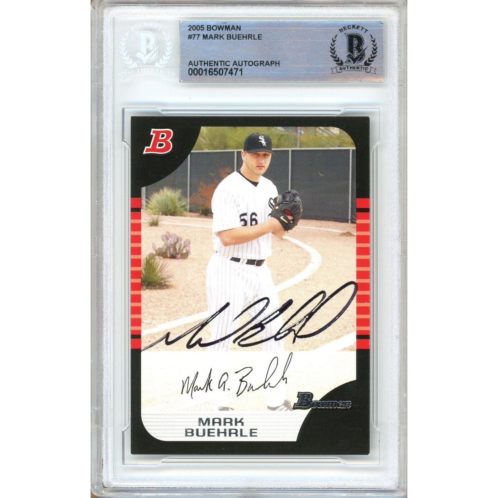 Mark Buehrle Chicago White Sox autographed trading card – full view – Beckett COA