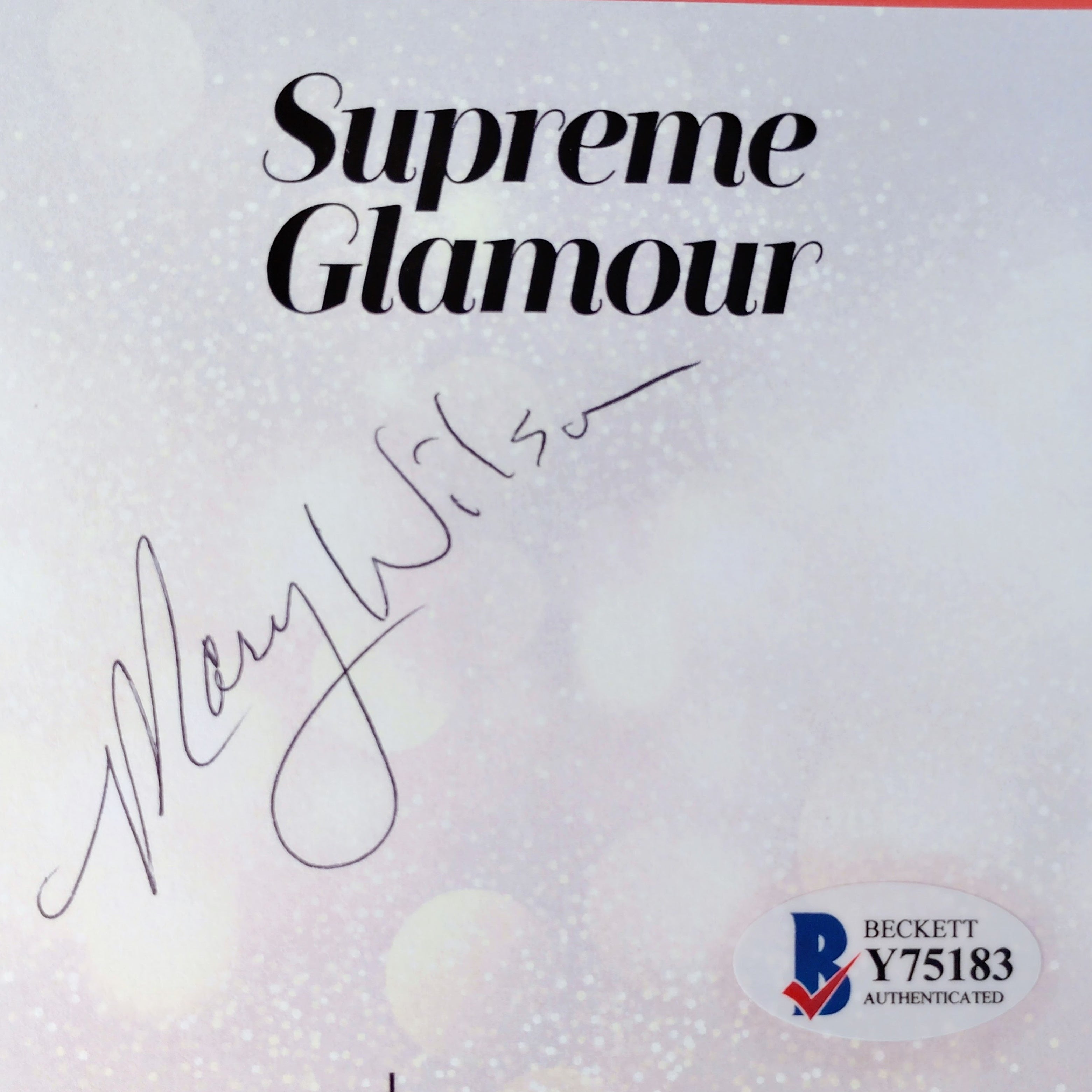 Mary Wilson Signed Supreme Glamour Autograph bookplate Beckett BAS
