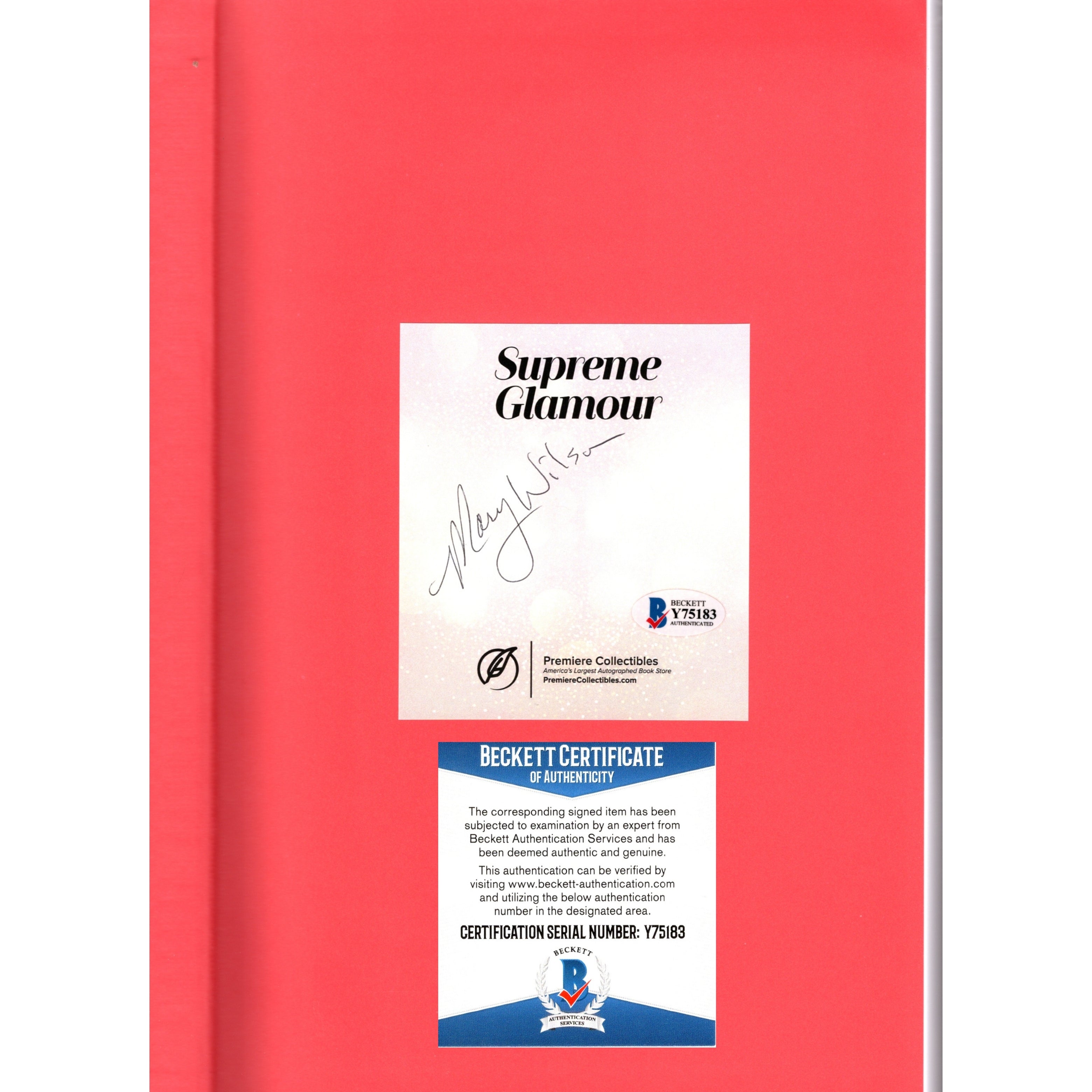 Mary Wilson Signed Supreme Glamour Cd Beckett BAS