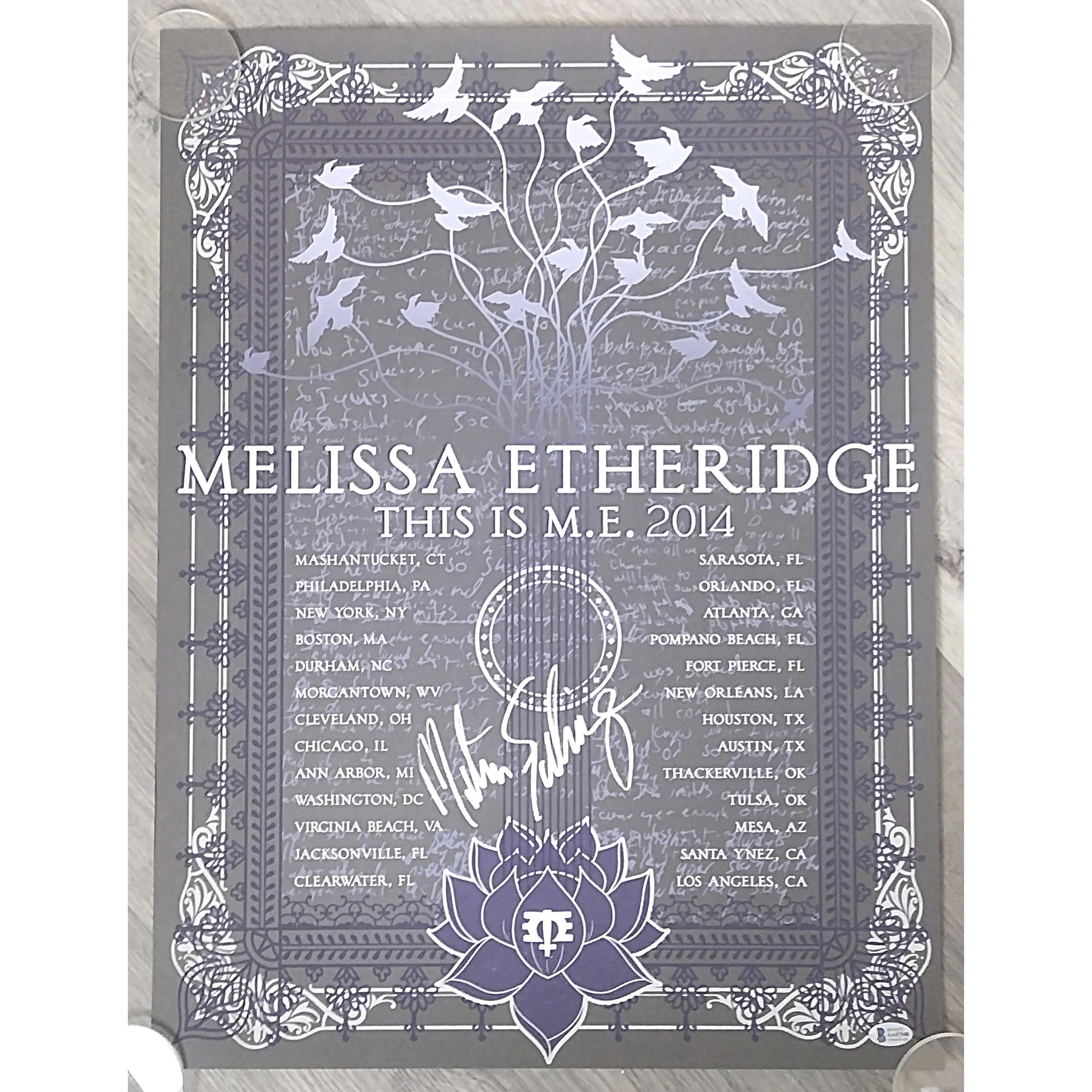 Melissa Etheridge photo autograph – angled display – Beckett COA
