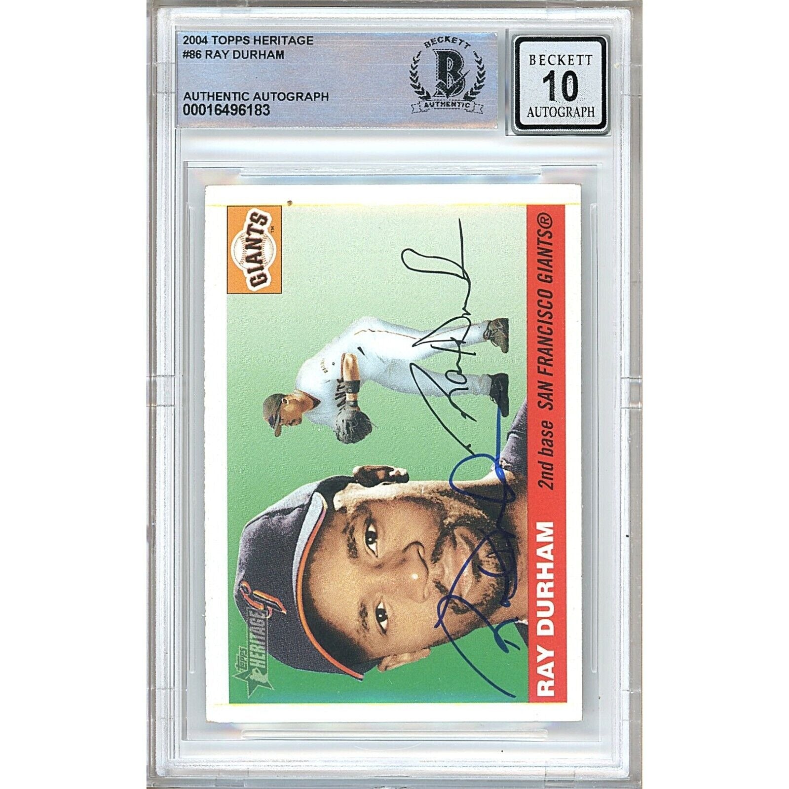 Ray Durham San Francisco Giants signed trading card – signature close-up – Beckett COA