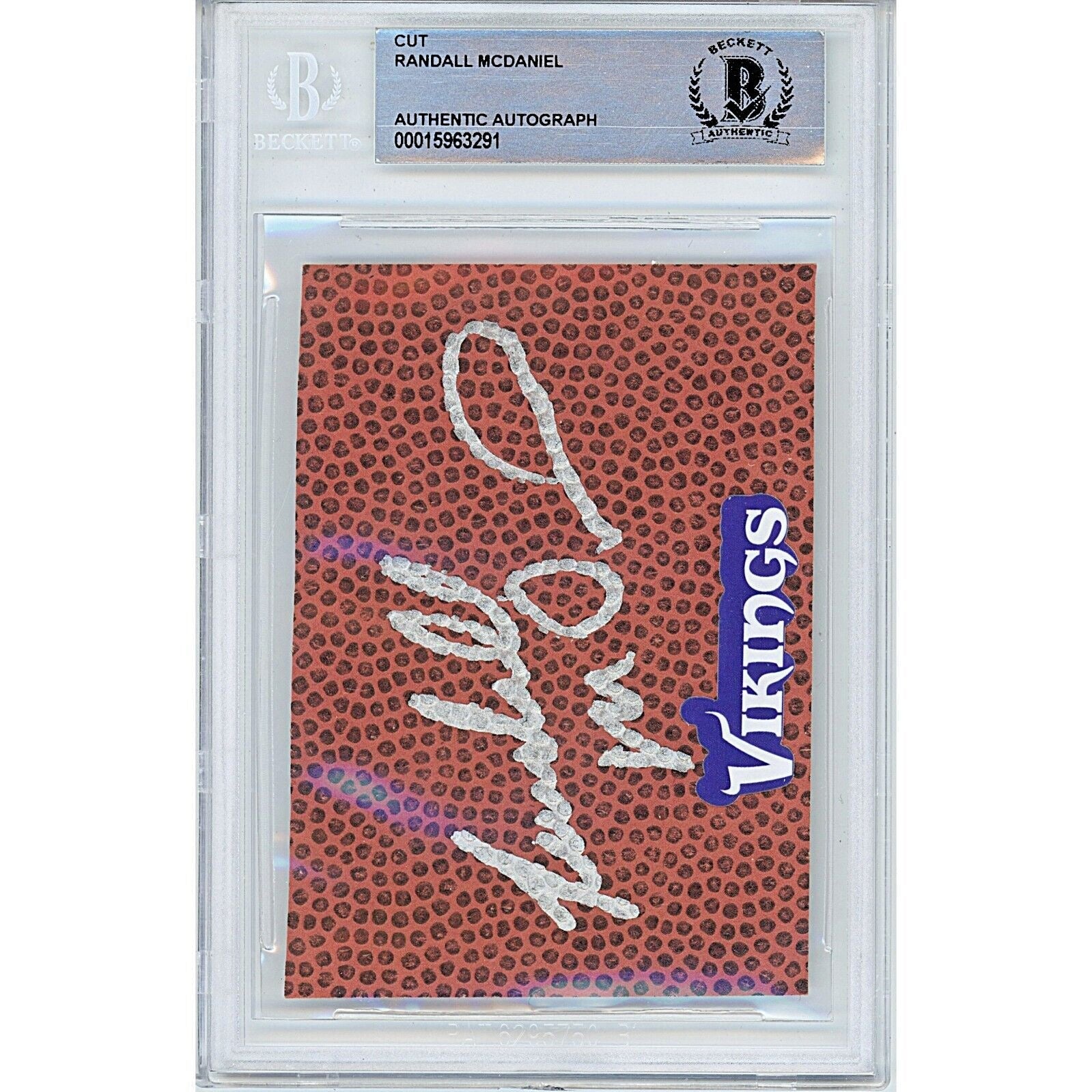 Randall Minnesota Vikings Signed Football Sig Trading Card Beckett BAS