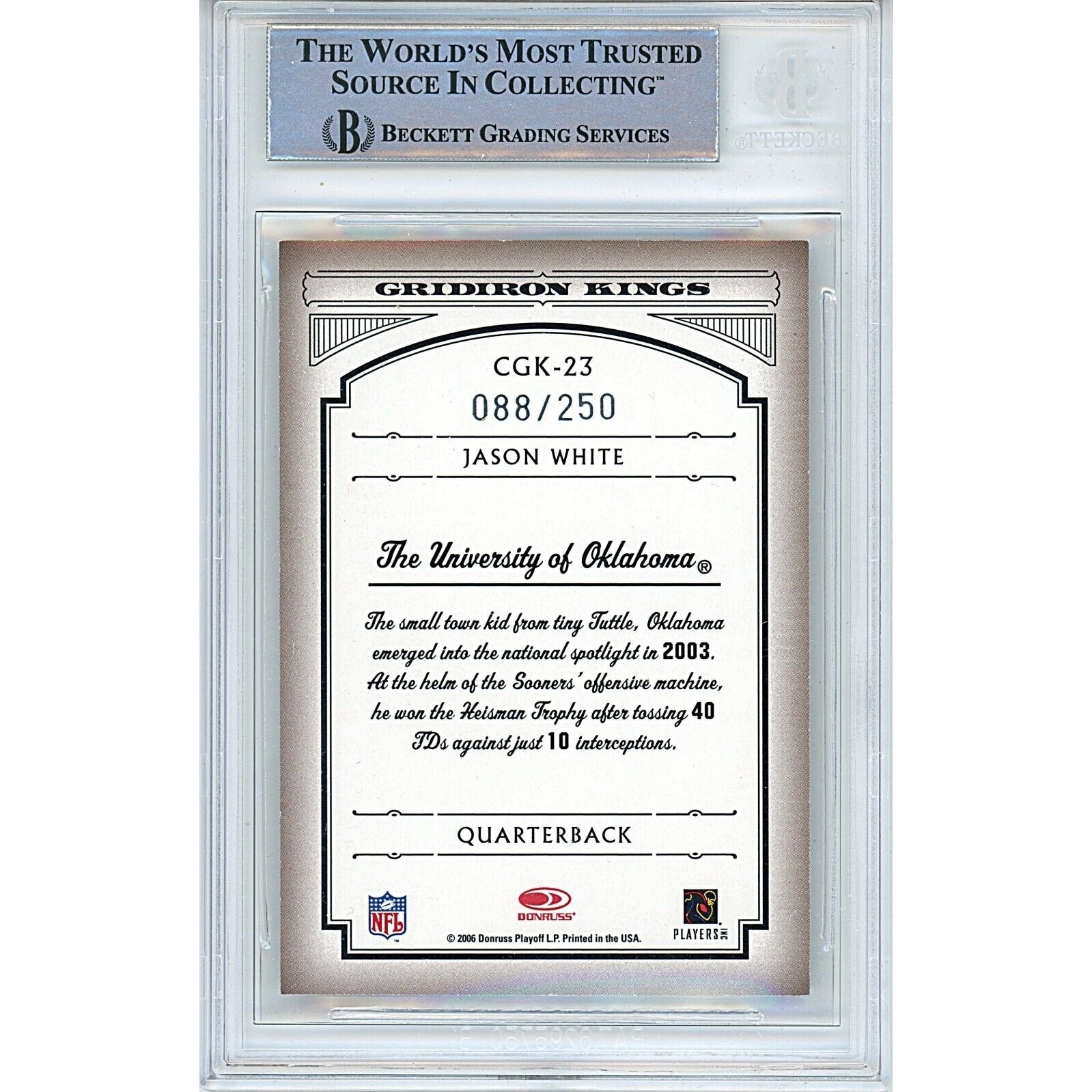 signed trading card – Beckett BAS