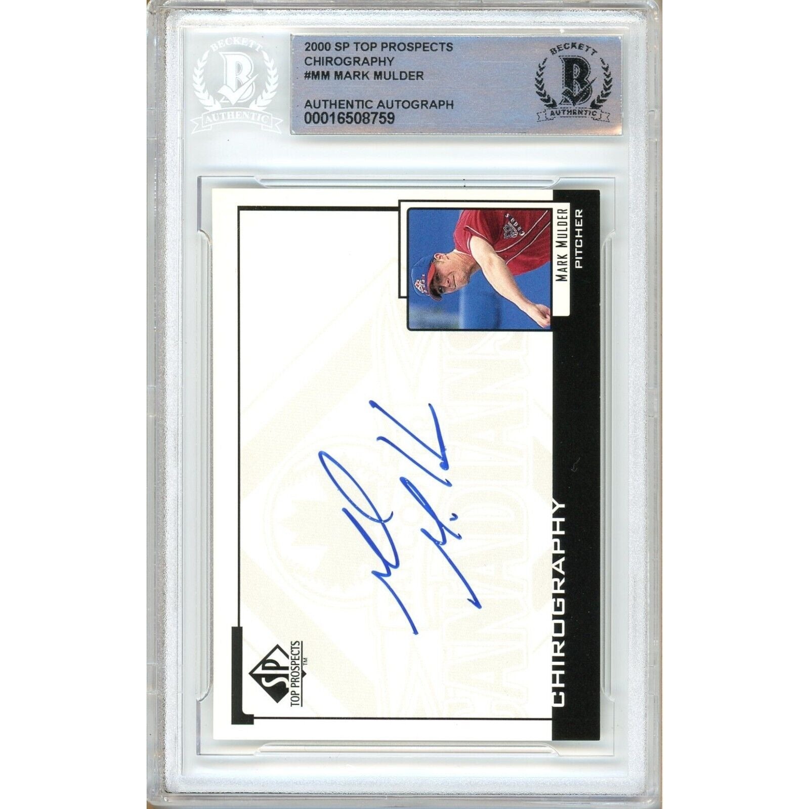 Mark Mulder Oakland Athletics signed trading card – signature close-up – Beckett COA