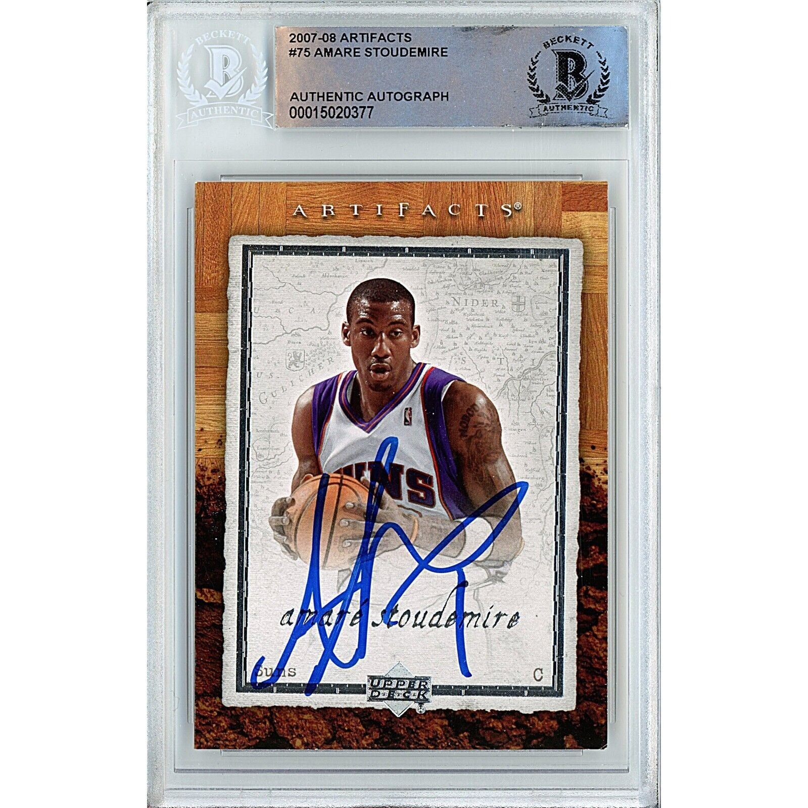 2007 Upper Deck #75 Amare Stoudemire Phoenix Suns Autographed Trading Card – Beckett BAS