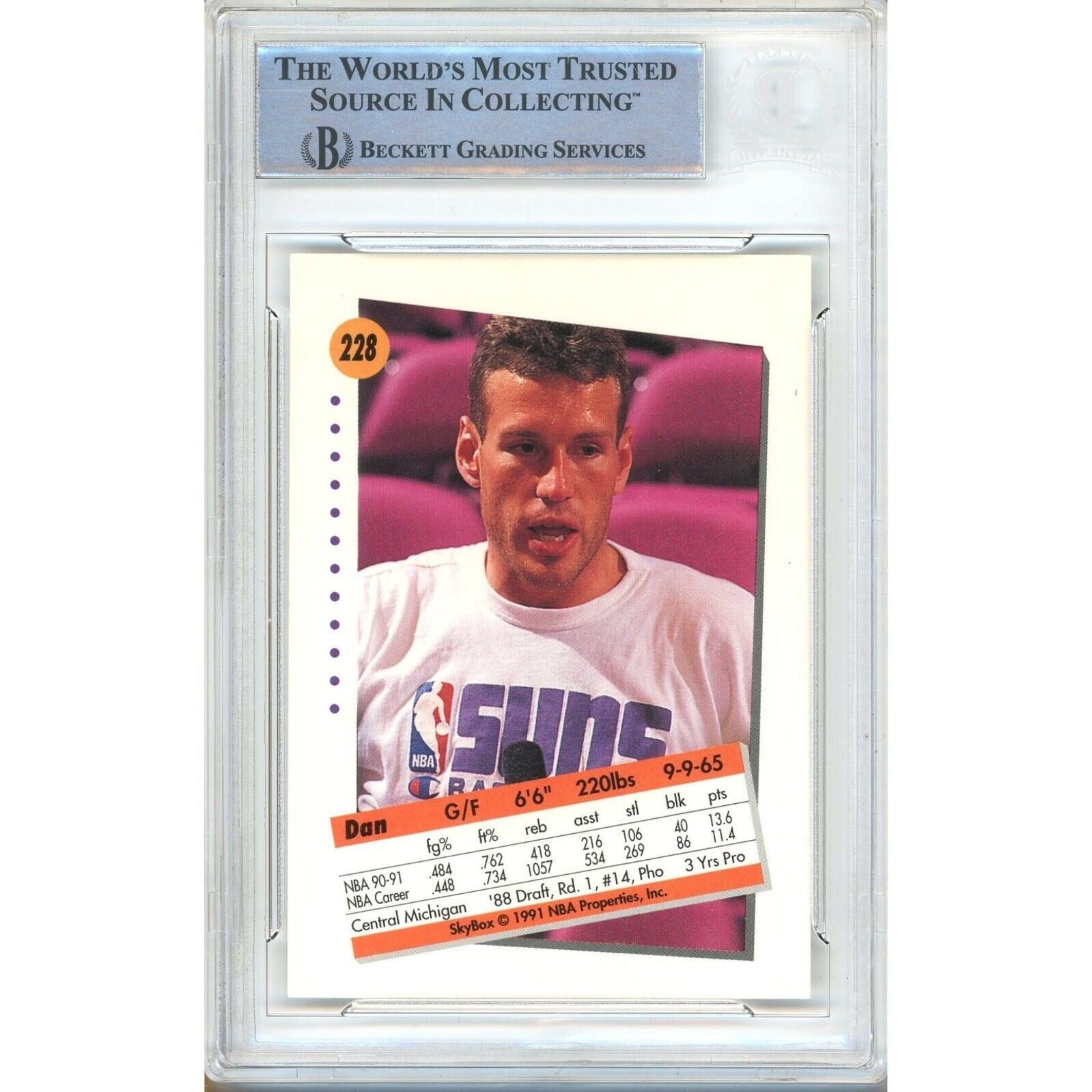 1991 Dan Majerle Phoenix Suns Signed Trading Card – Beckett BAS