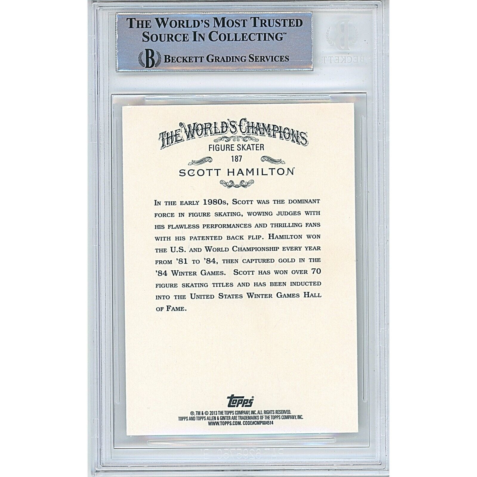 Scott Hamilton Team Usa signed trading card – signature close-up – Beckett COA