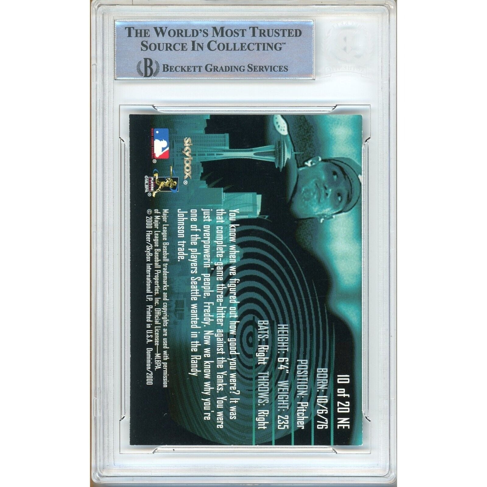 Freddy Garcia Seattle Mariners Autographed Auto Trading Card Beckett BAS