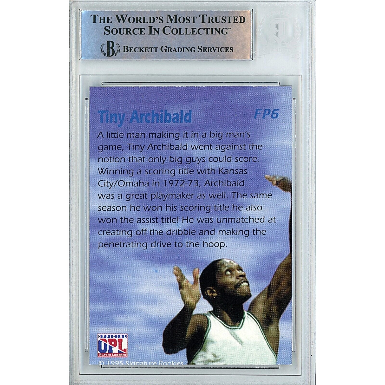 Nate Tiny Archibald Sacramento Kings signed trading card – signature close-up – Beckett COA