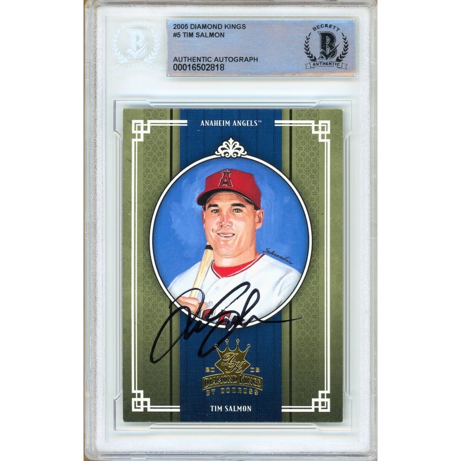 Tim Salmon Anaheim Angels autographed trading card – full view – Beckett COA