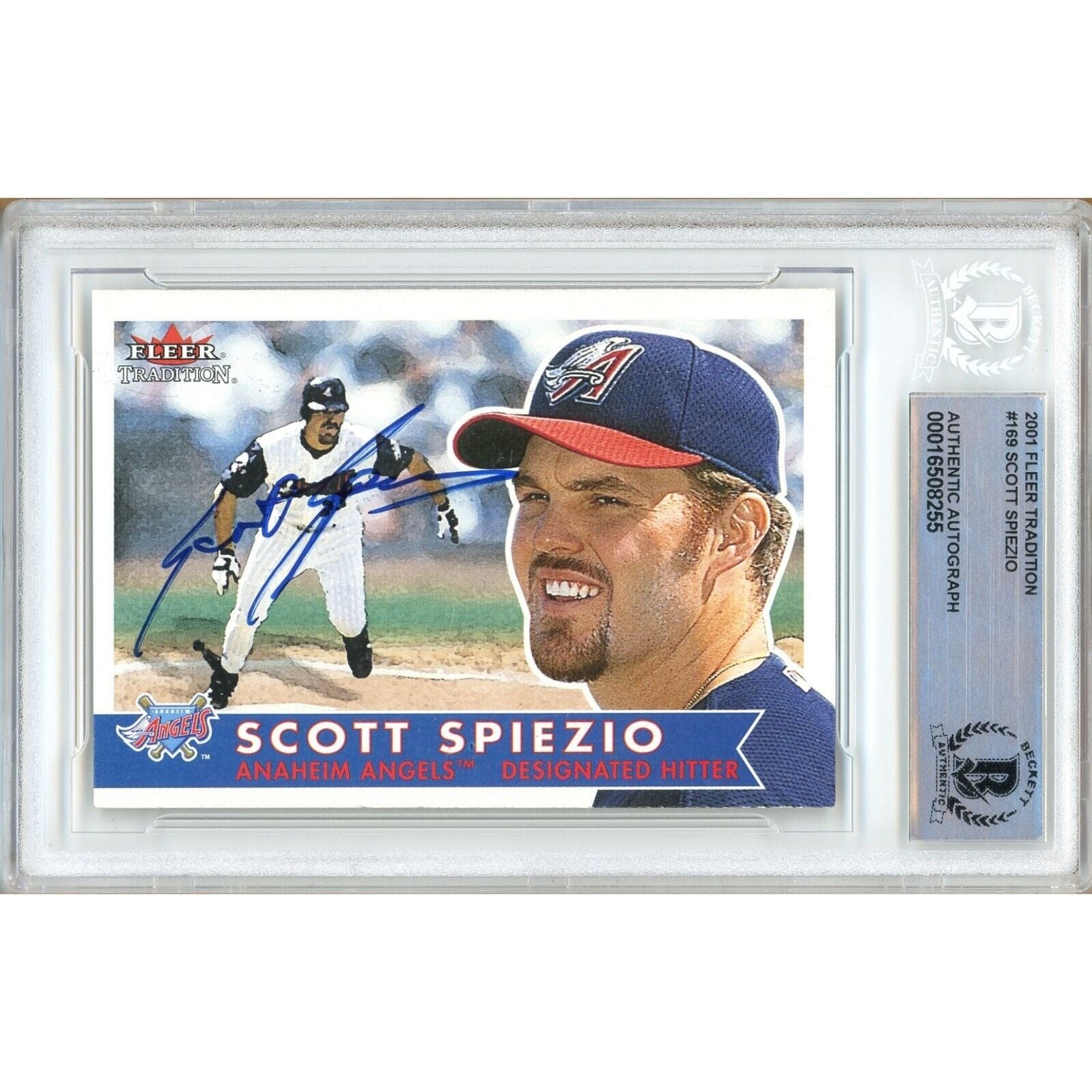 Scott Spiezio Anaheim Angels autographed trading card – full view – Beckett COA