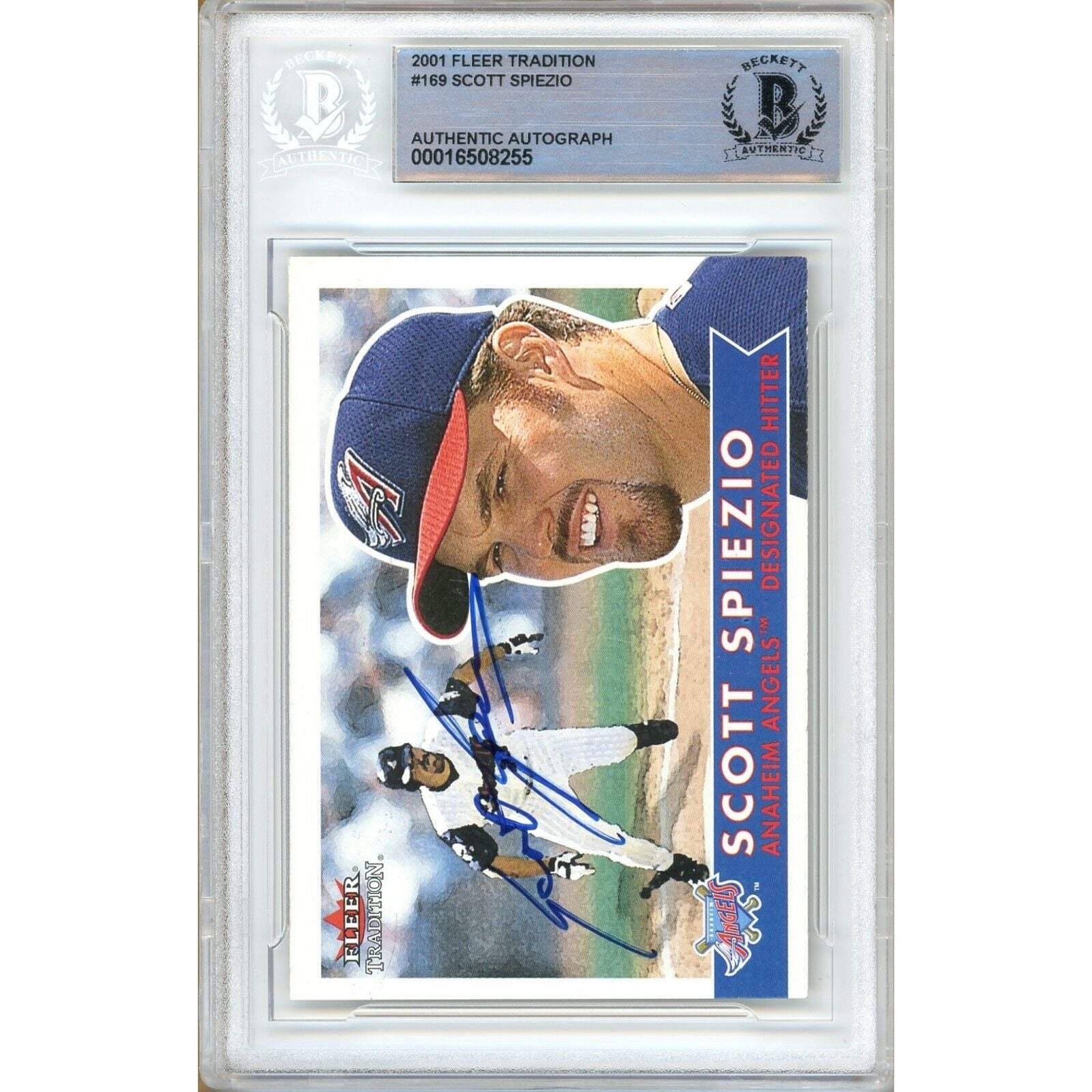 Scott Spiezio Anaheim Angels signed trading card – signature close-up – Beckett COA