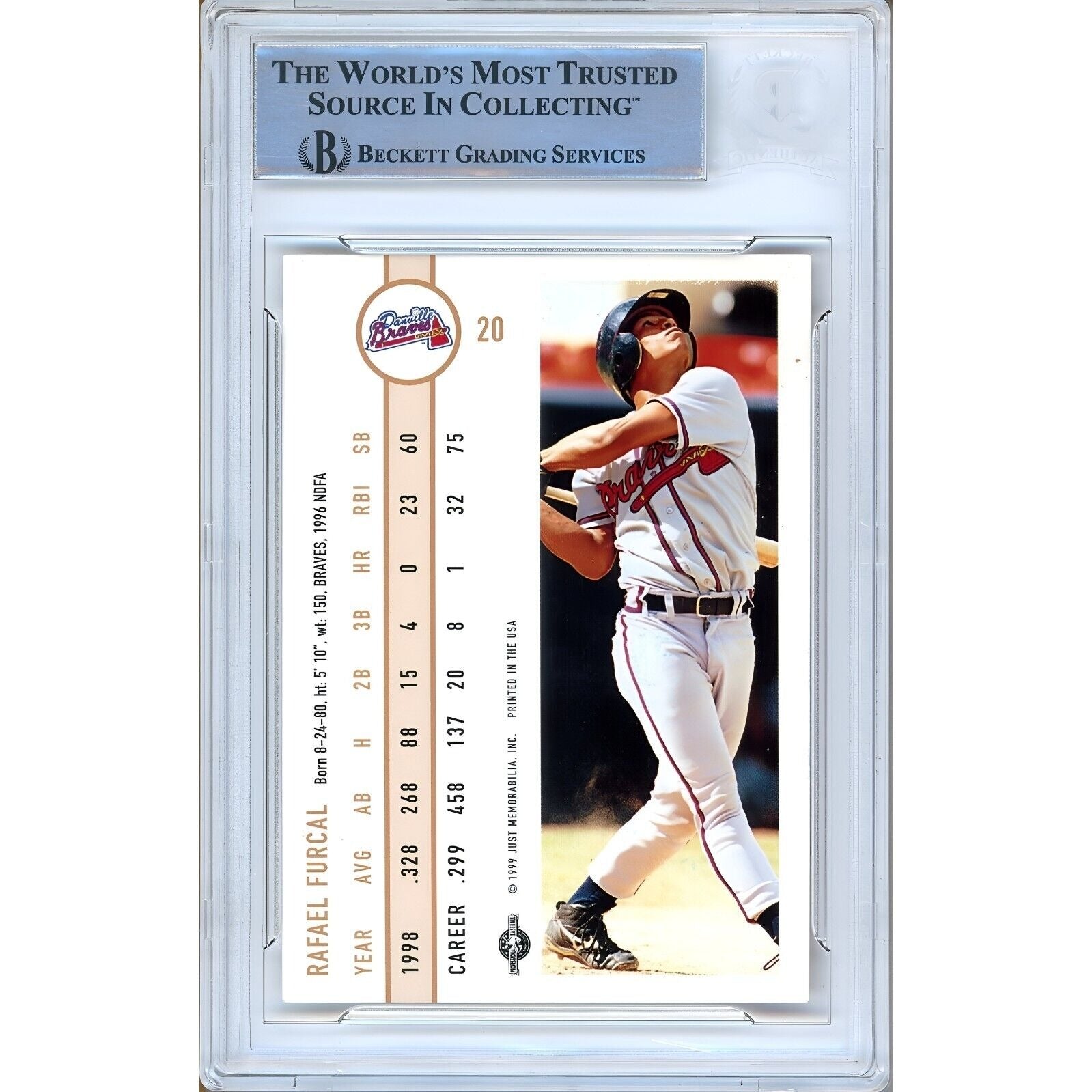 Rafael Furcal Atlanta Braves signed trading card – signature close-up – Beckett COA