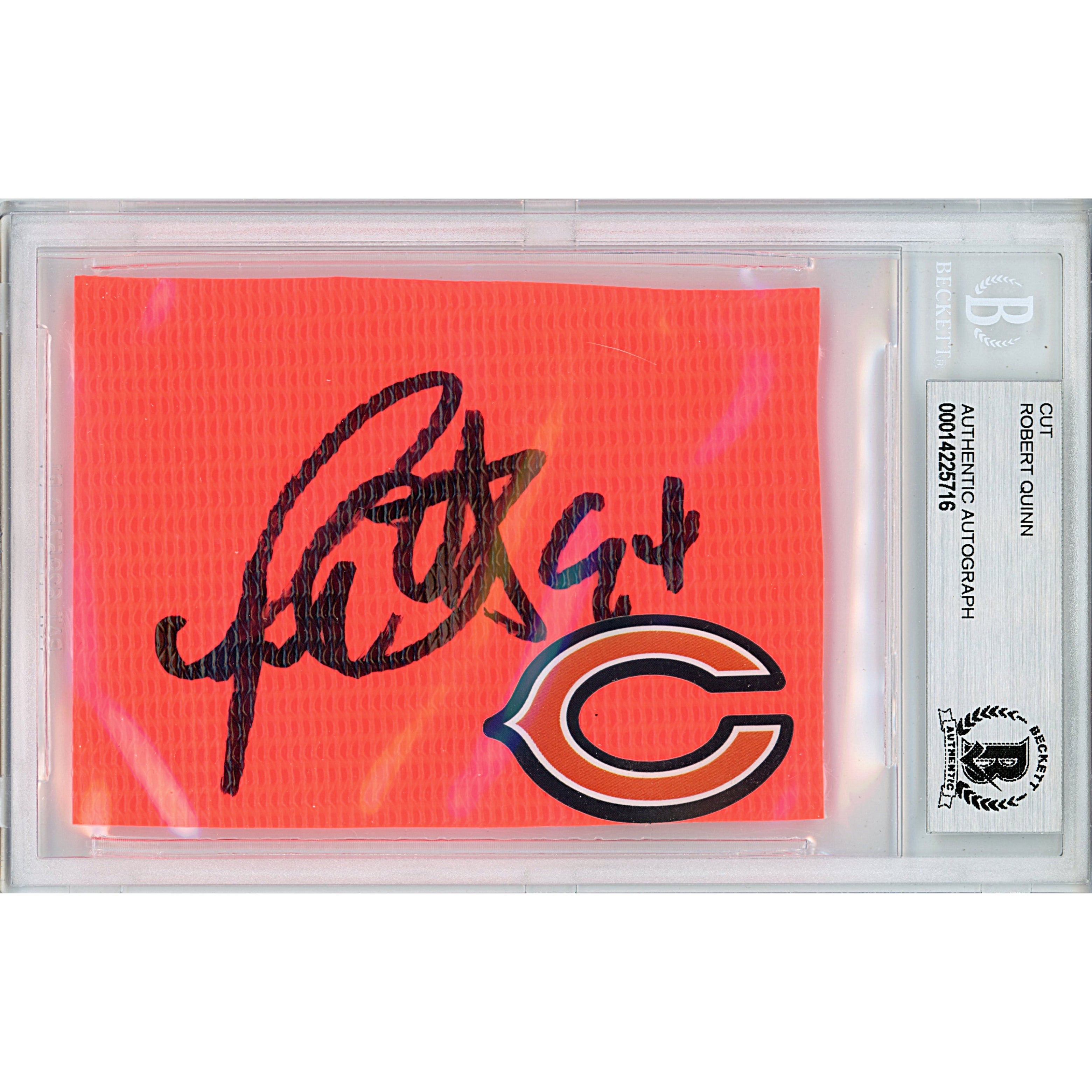 Robert Quinn Signed Chicago Bears Autographed Cut Signature Beckett BGS