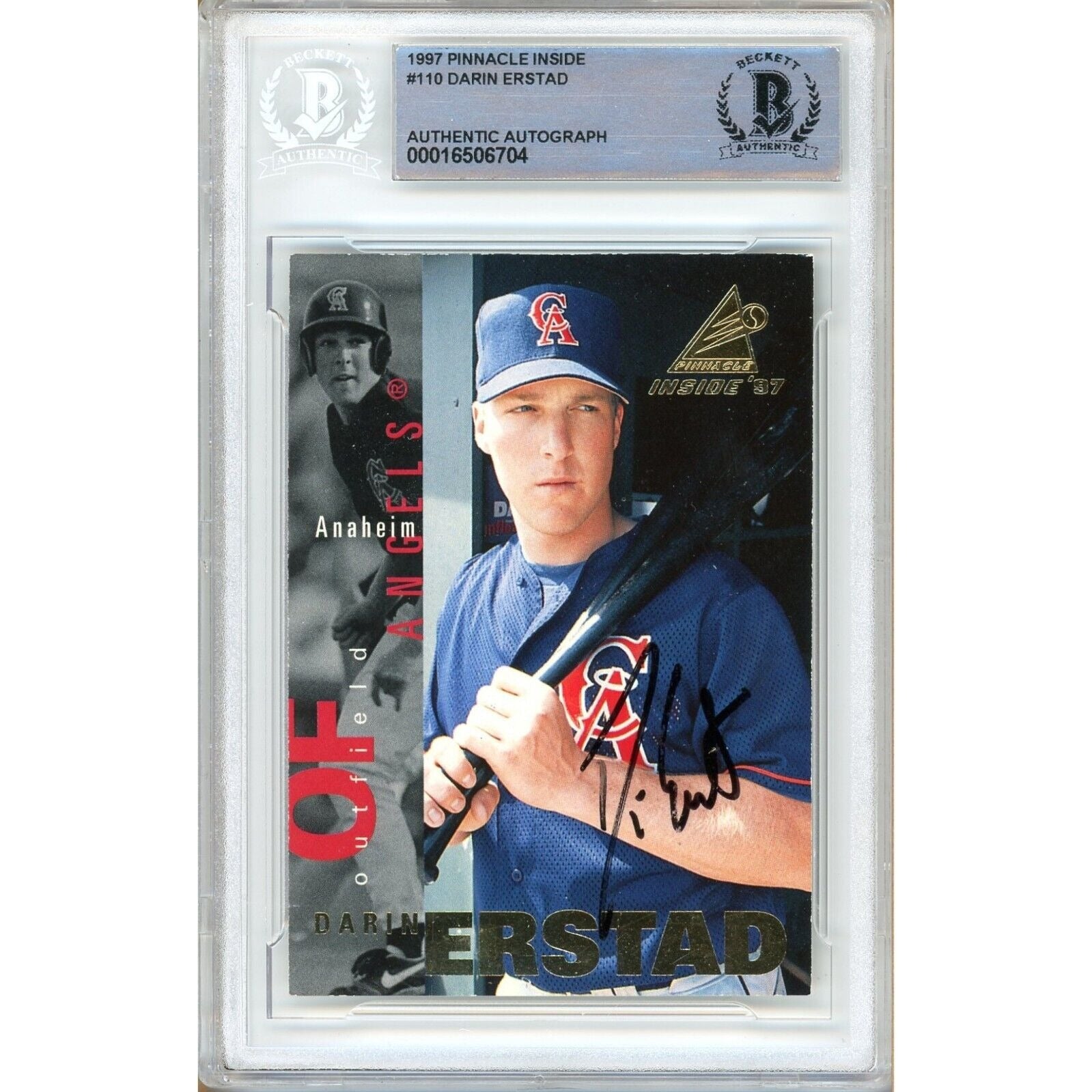 1997 #110 Darin Erstad LA Angels Autographed Trading Card – Beckett BAS