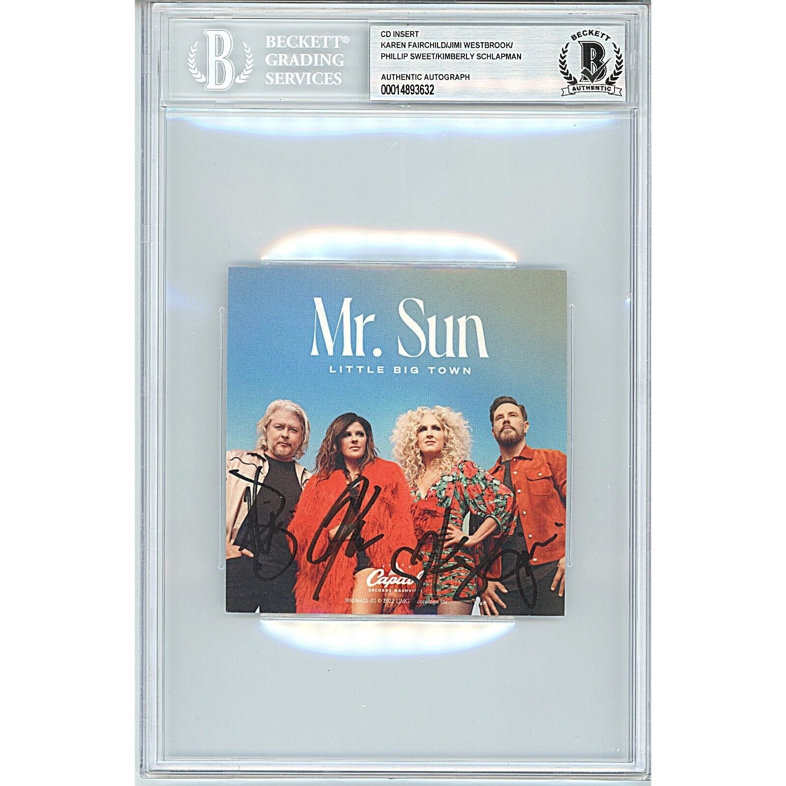Little Big Town Autographed Mr Sun CD Album Insert Slabbed – Beckett BAS.