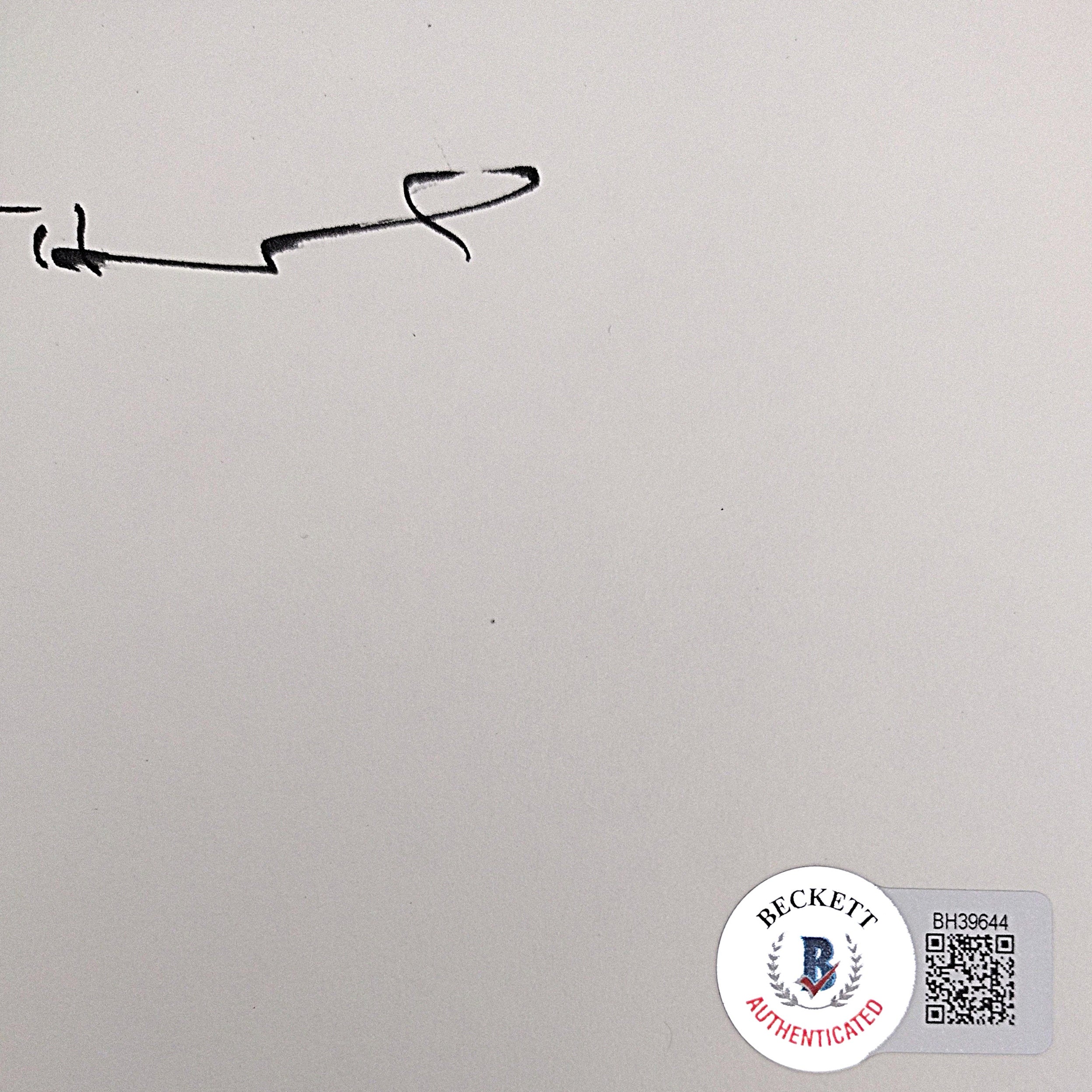 Tom Hanks auto memorabilia – authentication sticker – Beckett COA