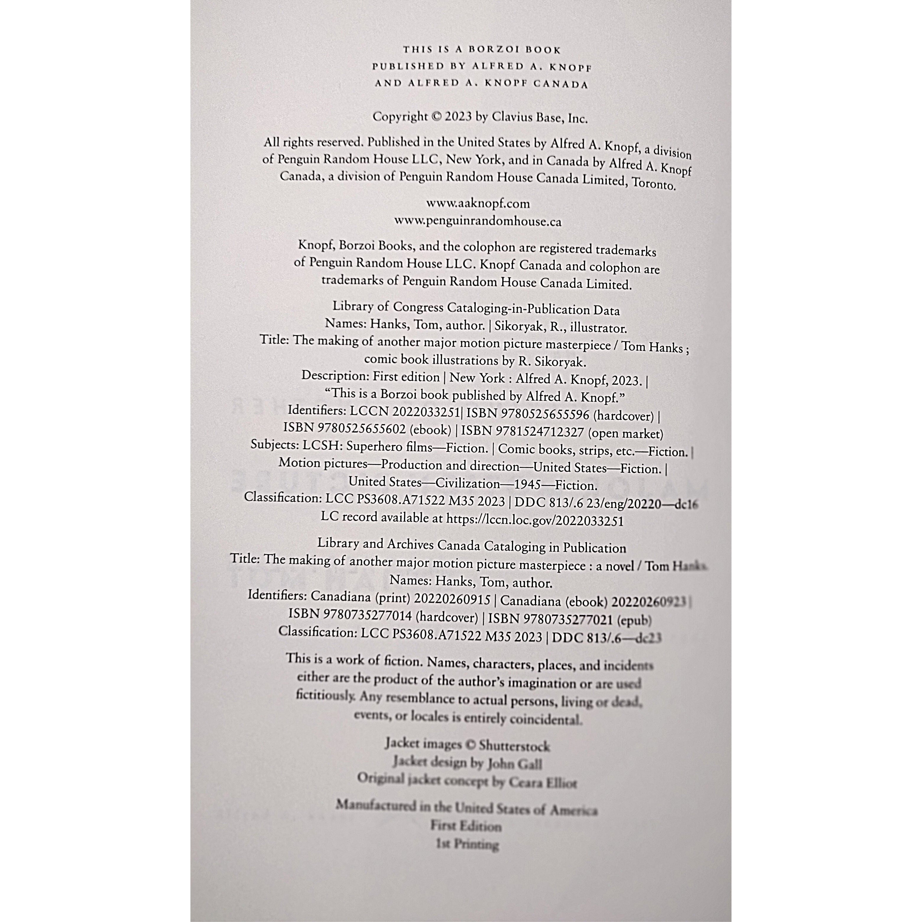 Tom Hanks memorabilia autograph – angled display – Beckett COA